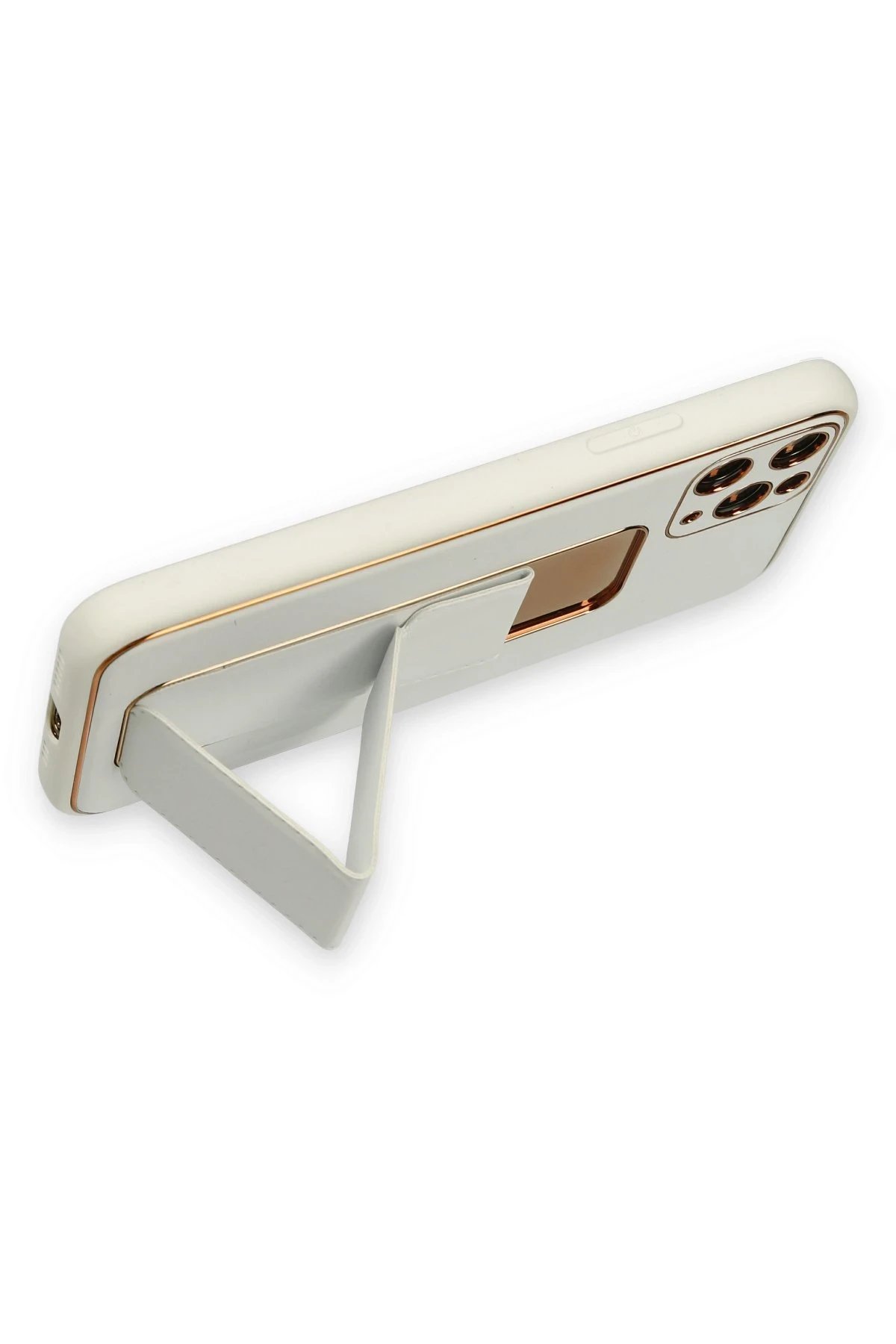 Newface iPhone 11 Pro Kılıf Coco Deri Standlı Kapak - Beyaz