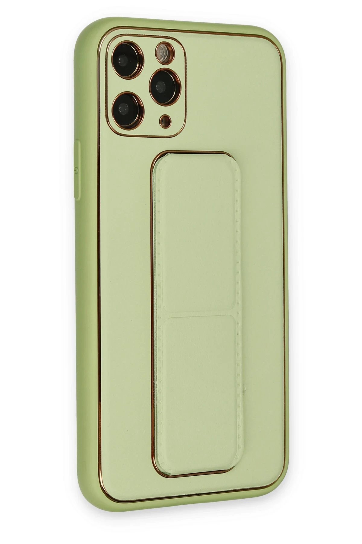 Newface iPhone 11 Pro Max Kılıf Coco Deri Standlı Kapak - Su Yeşili