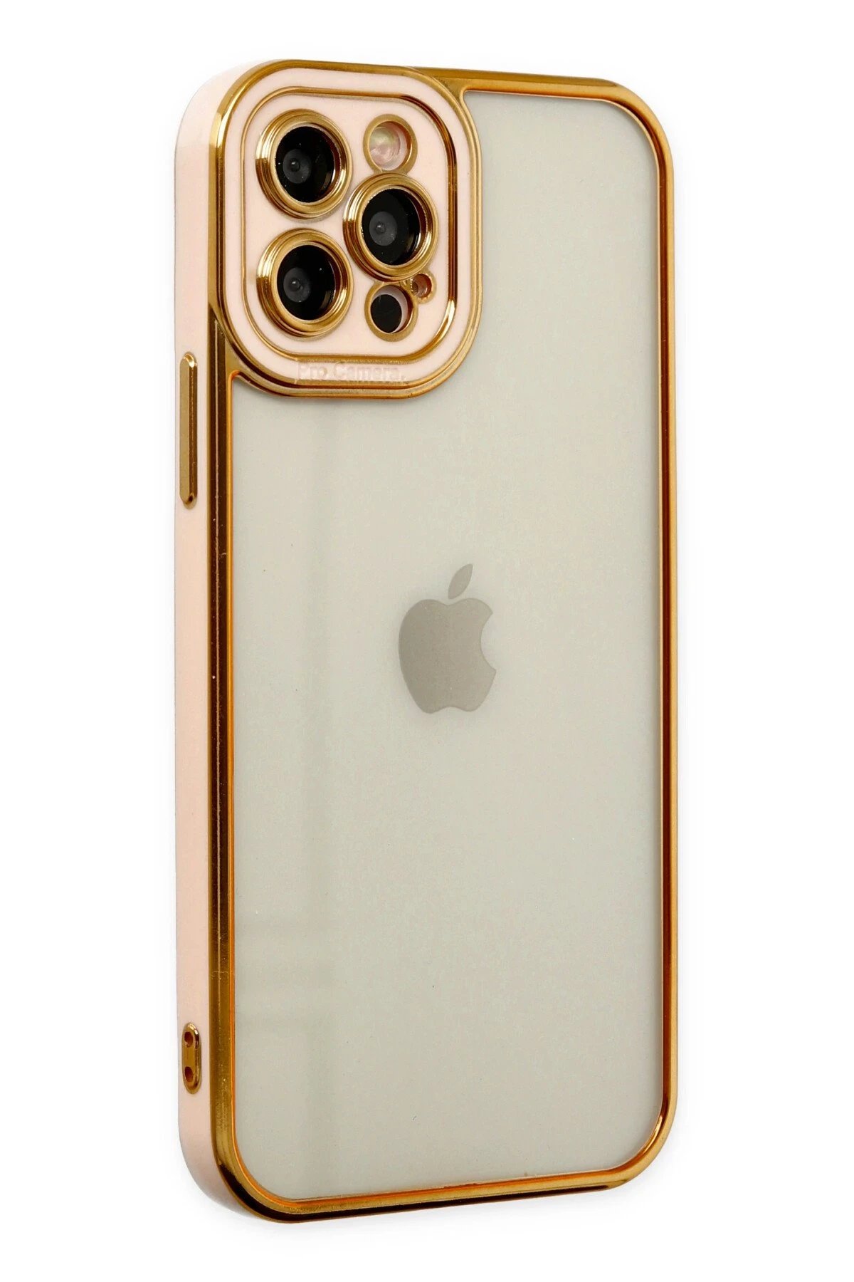 Newface iPhone 12 Pro Kılıf Liva Lens Silikon - Rose