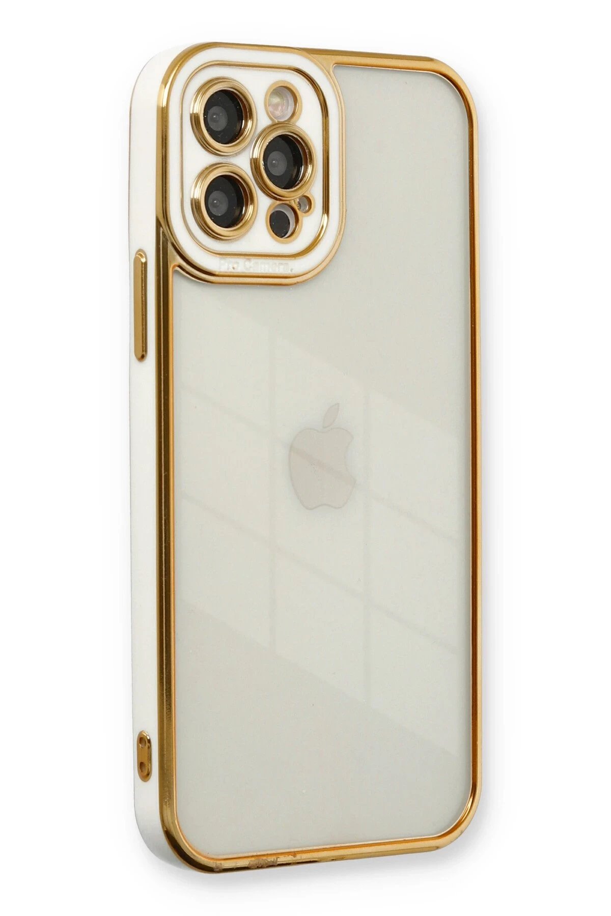 Newface iPhone 12 Pro Max Kılıf Liva Lens Silikon - Beyaz