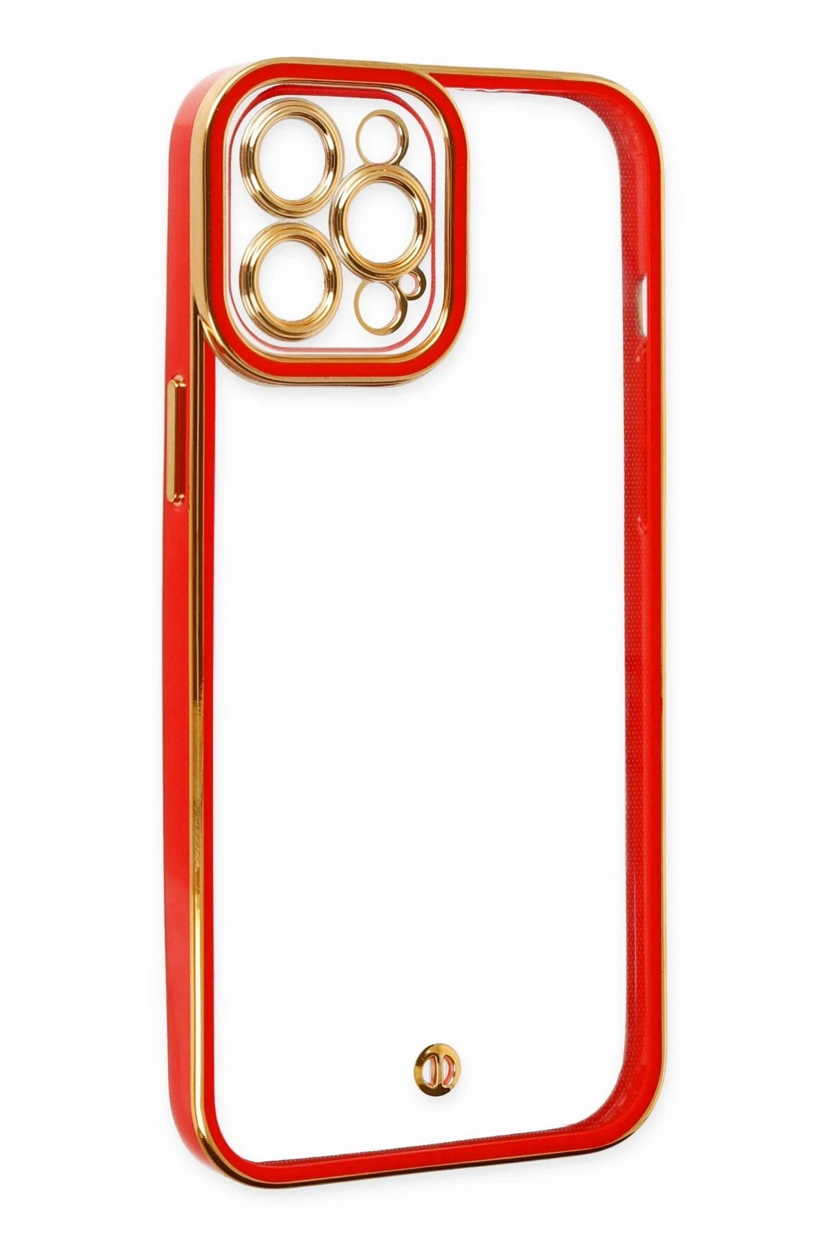 Newface iPhone 12 Pro Max Kılıf Liva Lens Silikon - Kırmızı