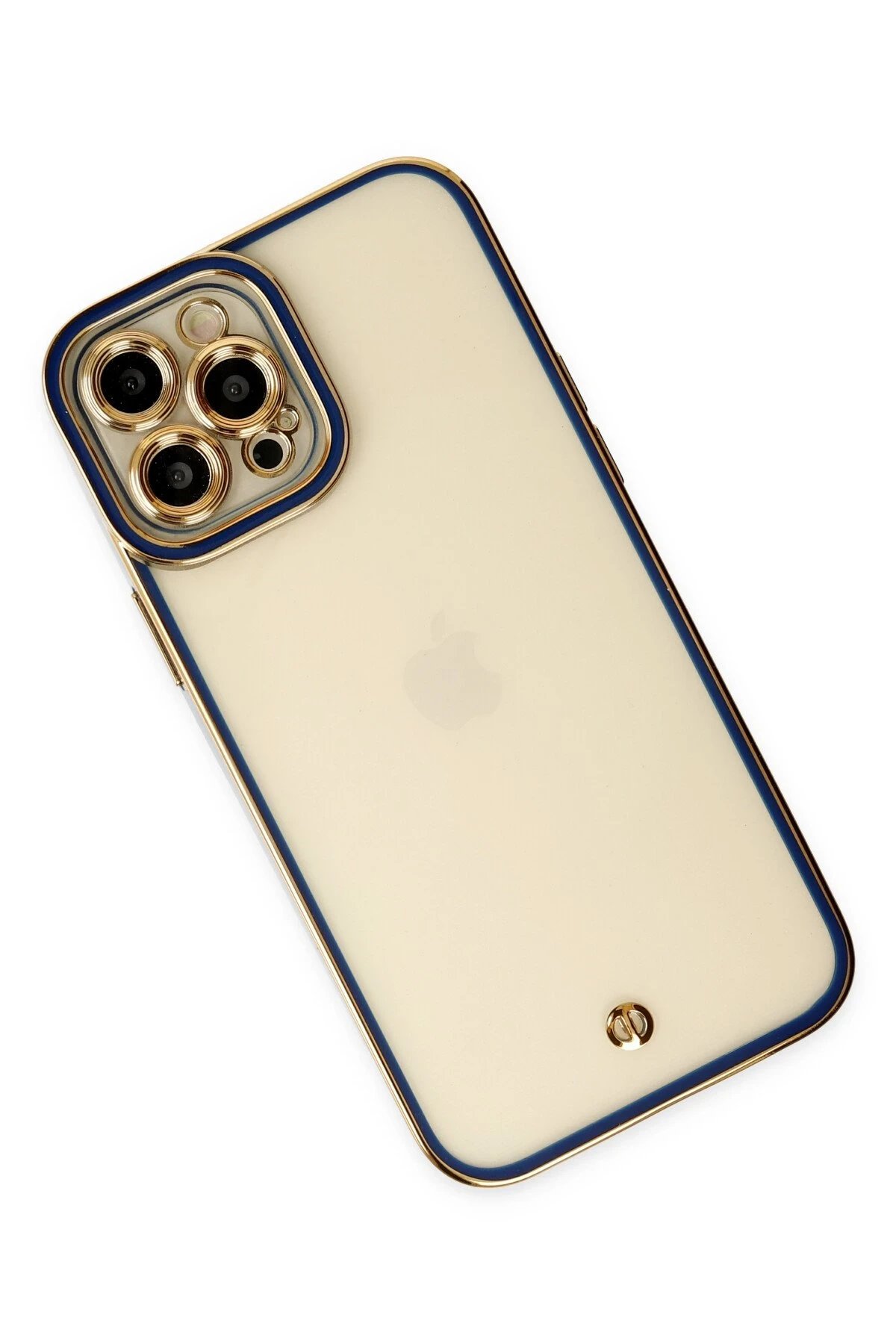 Newface iPhone 12 Pro Max Kılıf Liva Lens Silikon - Mavi