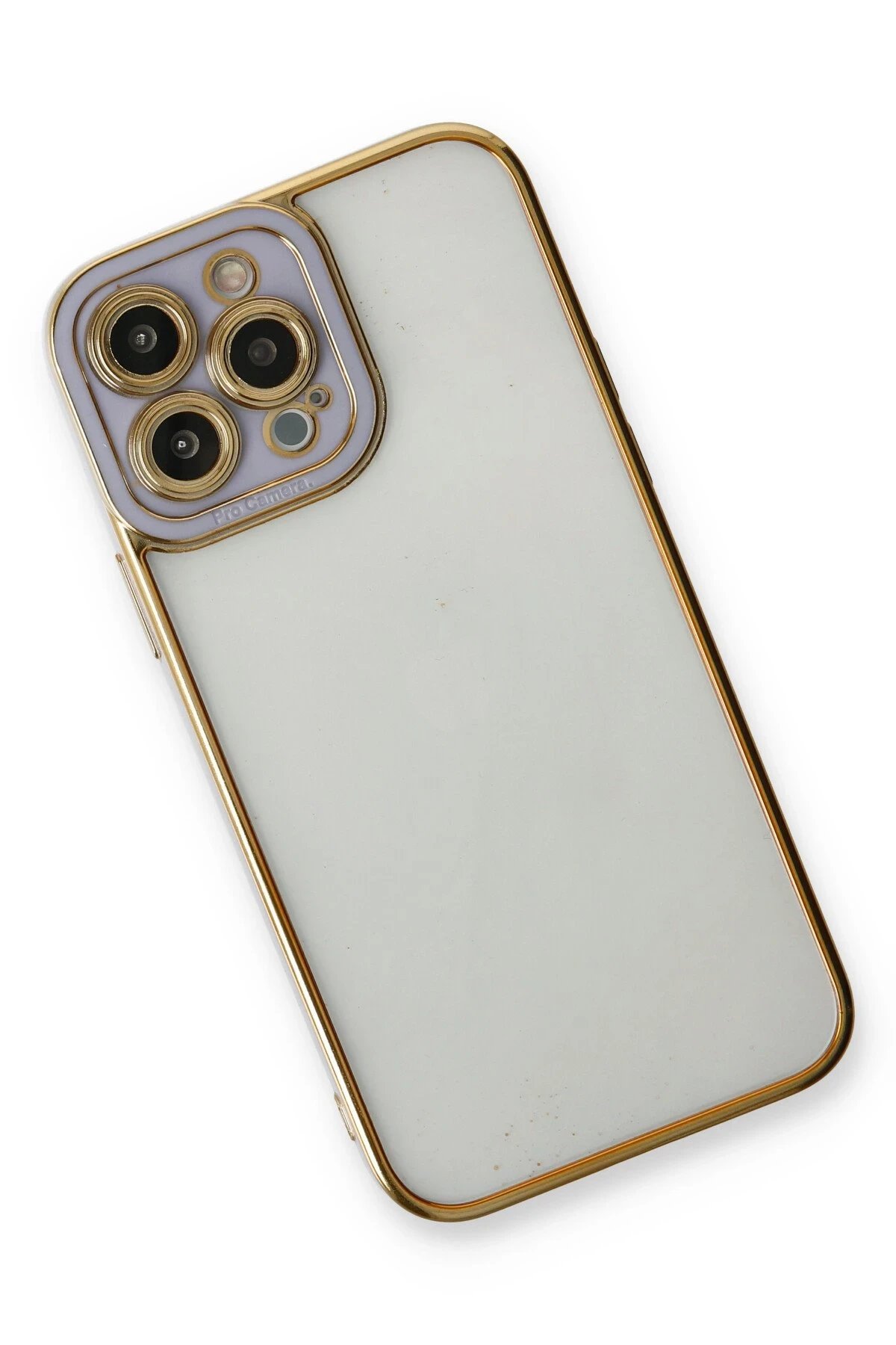 Newface iPhone 13 Pro Kılıf Liva Lens Silikon - Lila