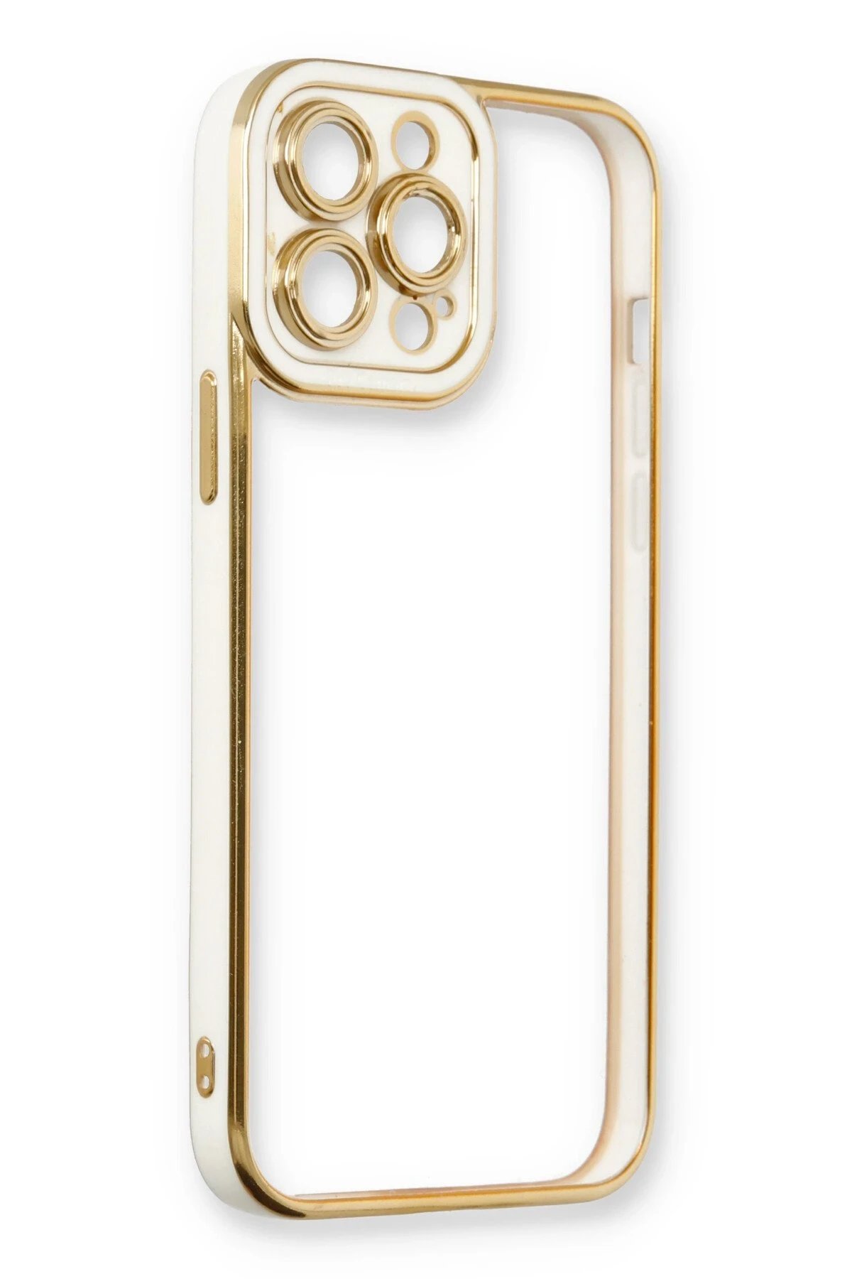 Newface iPhone 13 Pro Max Kılıf Liva Lens Silikon - Beyaz