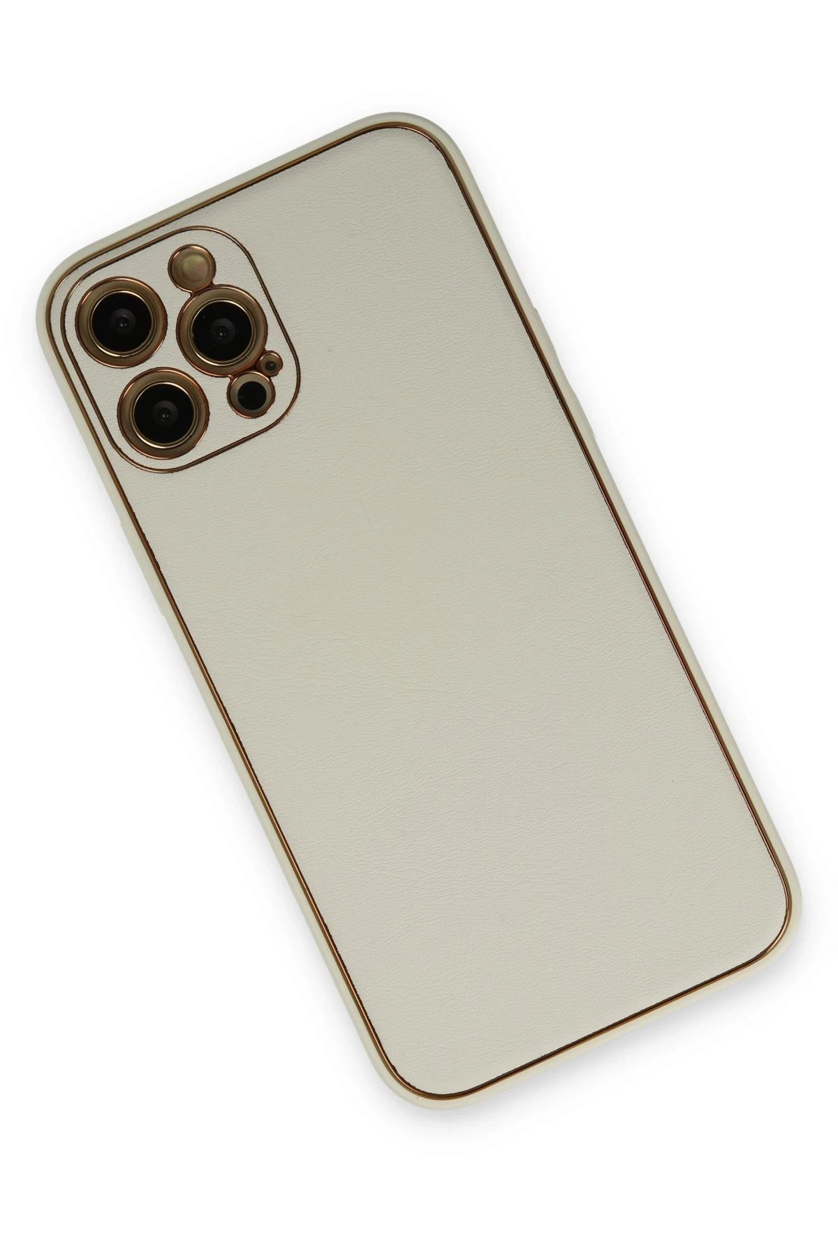 Newface iPhone 12 Pro Kılıf Coco Deri Silikon Kapak - Beyaz