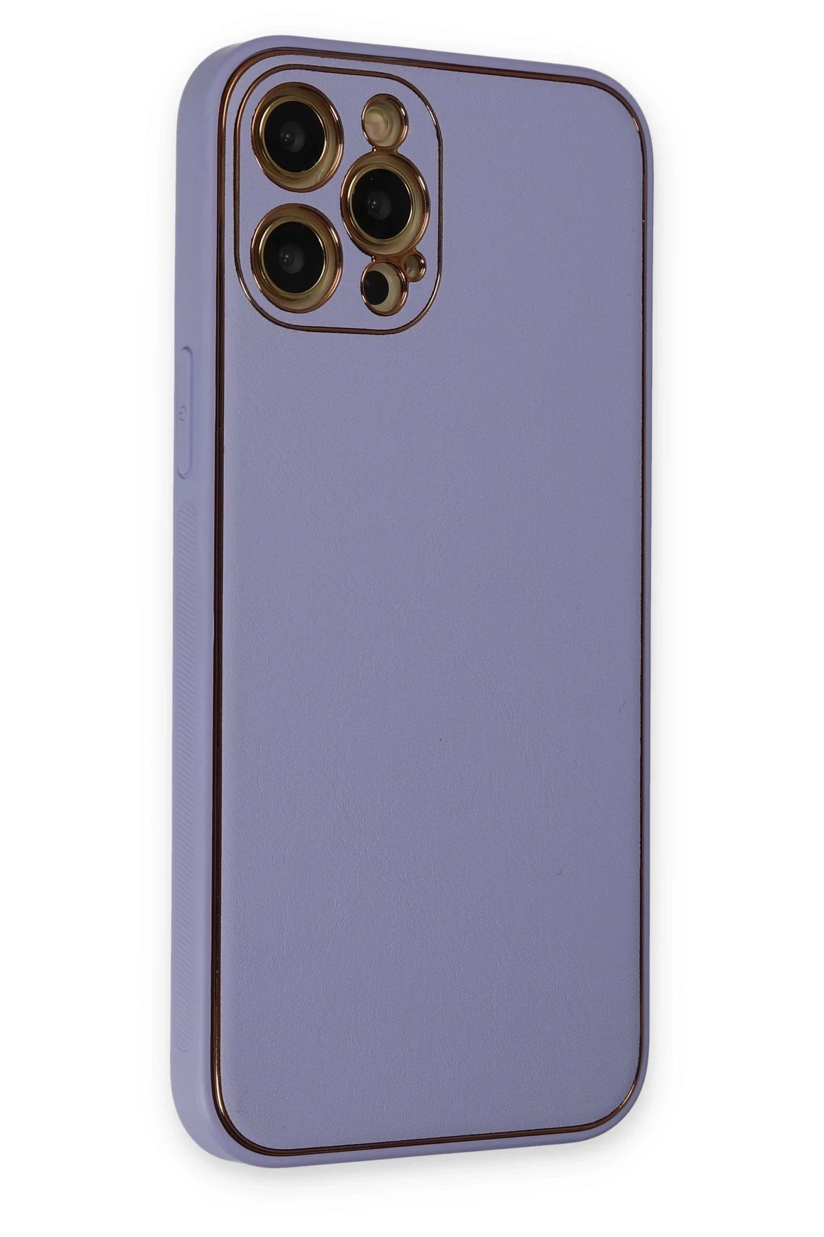 Newface iPhone 12 Pro Kılıf Coco Deri Silikon Kapak - Açık Lila