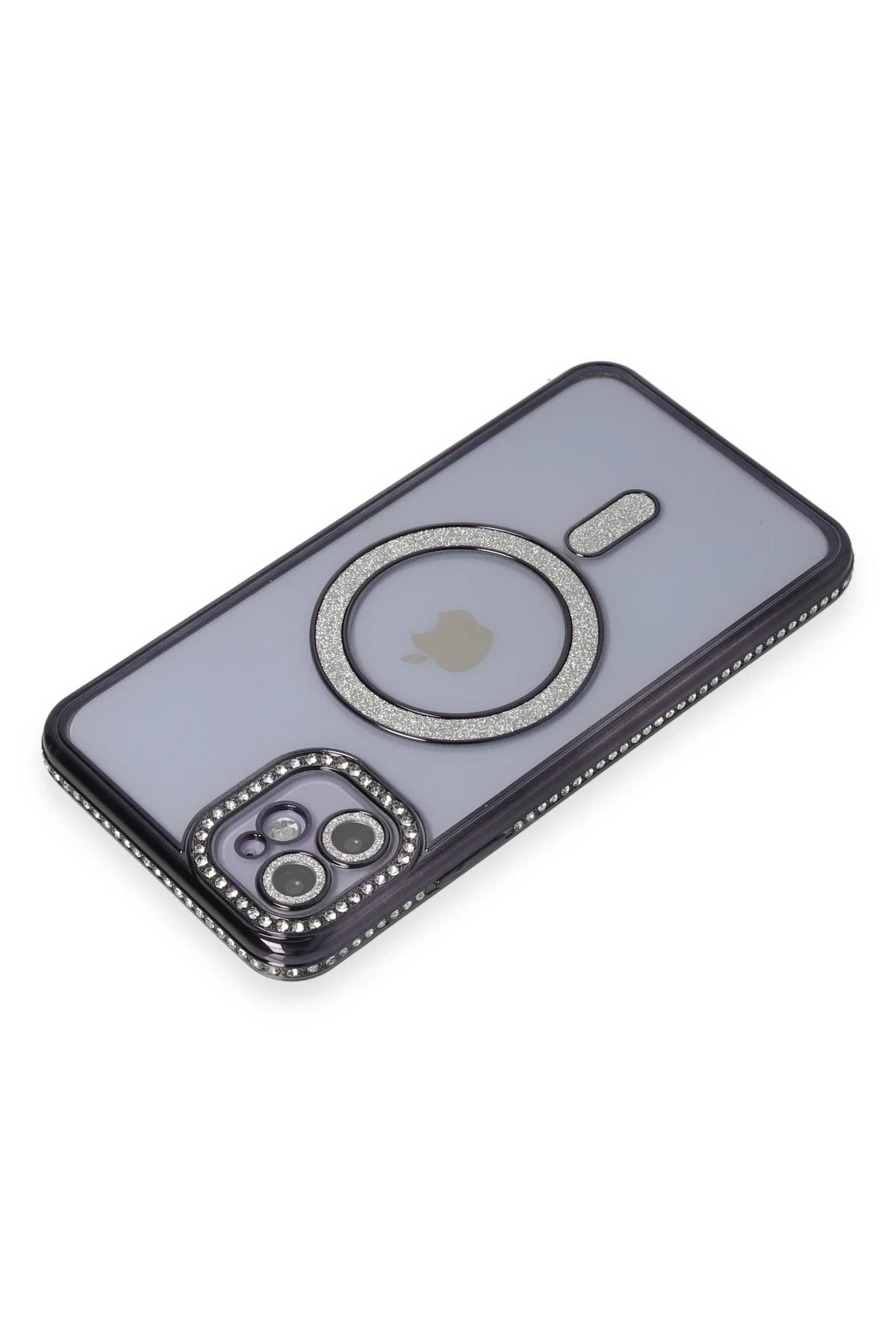 Newface iPhone 11 Kılıf Joke Simli Magneticsafe Kılıf - Siyah