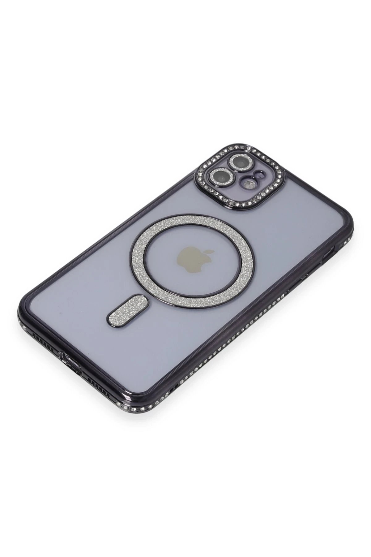 Newface iPhone 11 Kılıf Joke Simli Magneticsafe Kılıf - Siyah