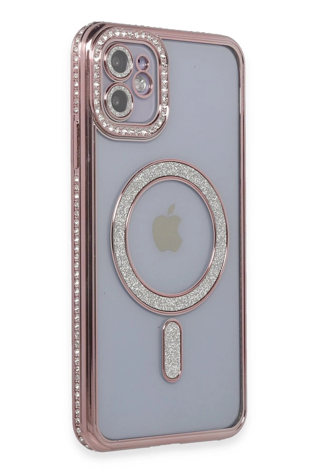 Newface iPhone 11 Kılıf Joke Simli Magneticsafe Kılıf - Pembe