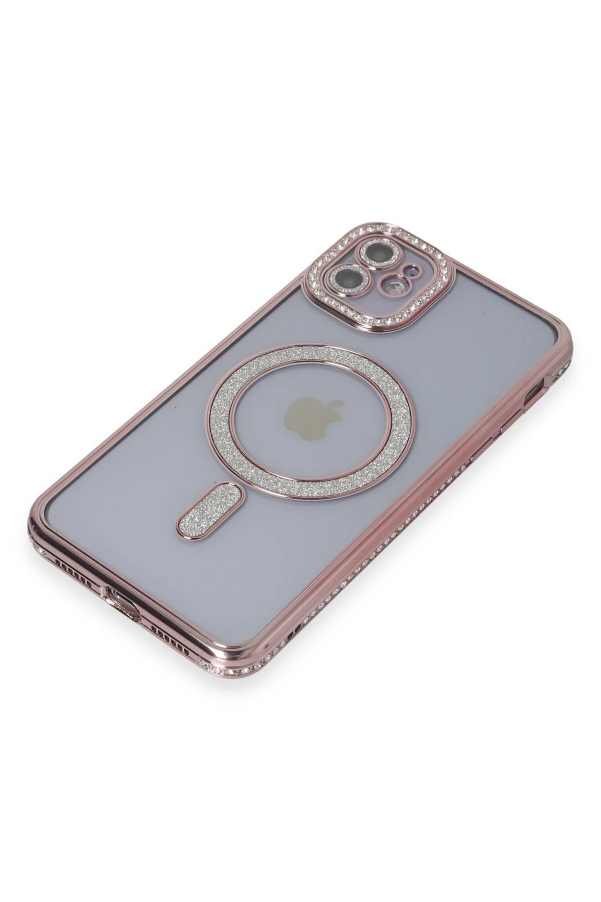 Newface iPhone 11 Kılıf Joke Simli Magneticsafe Kılıf - Pembe