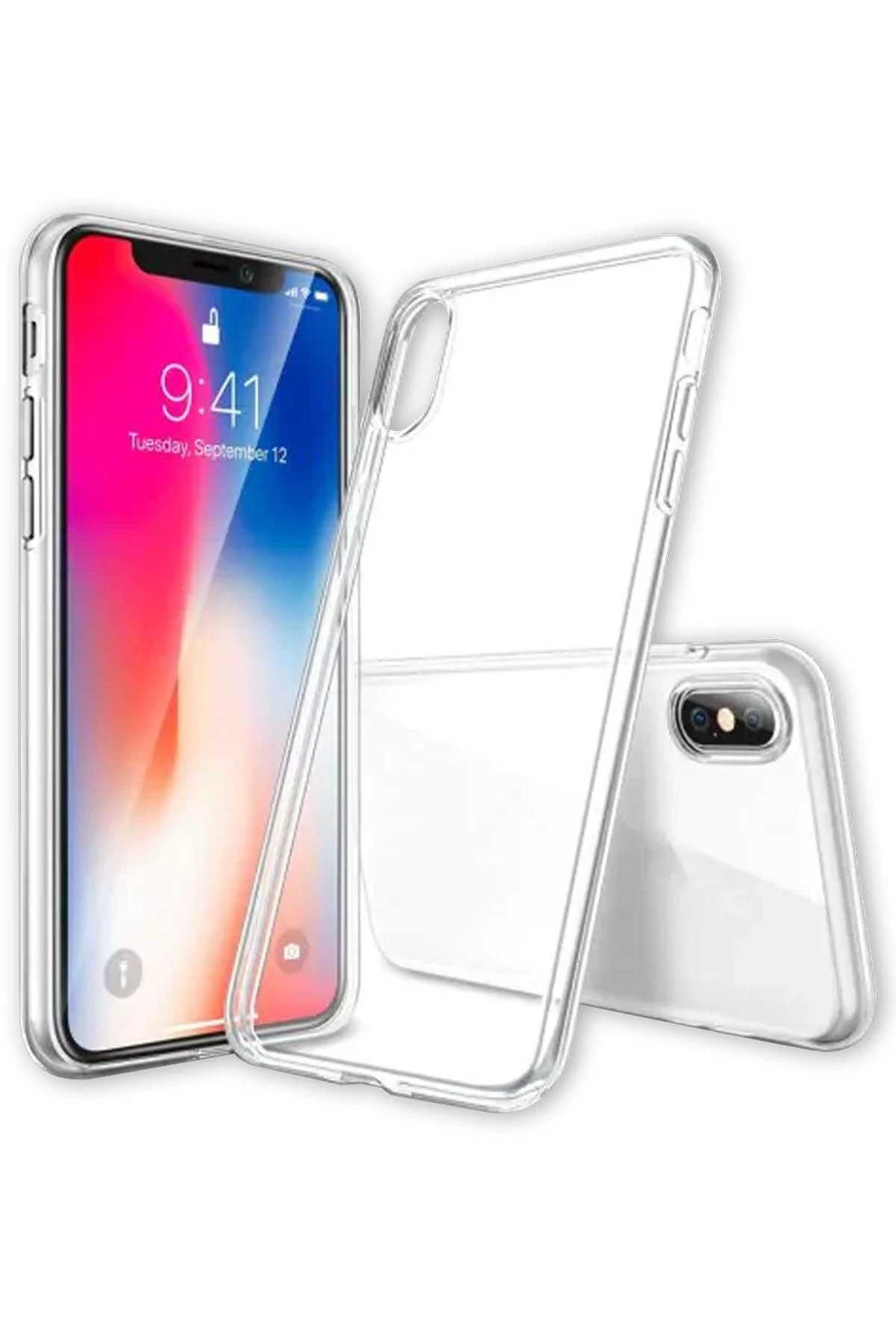 Newface iPhone X Kılıf Lüx Şeffaf Silikon