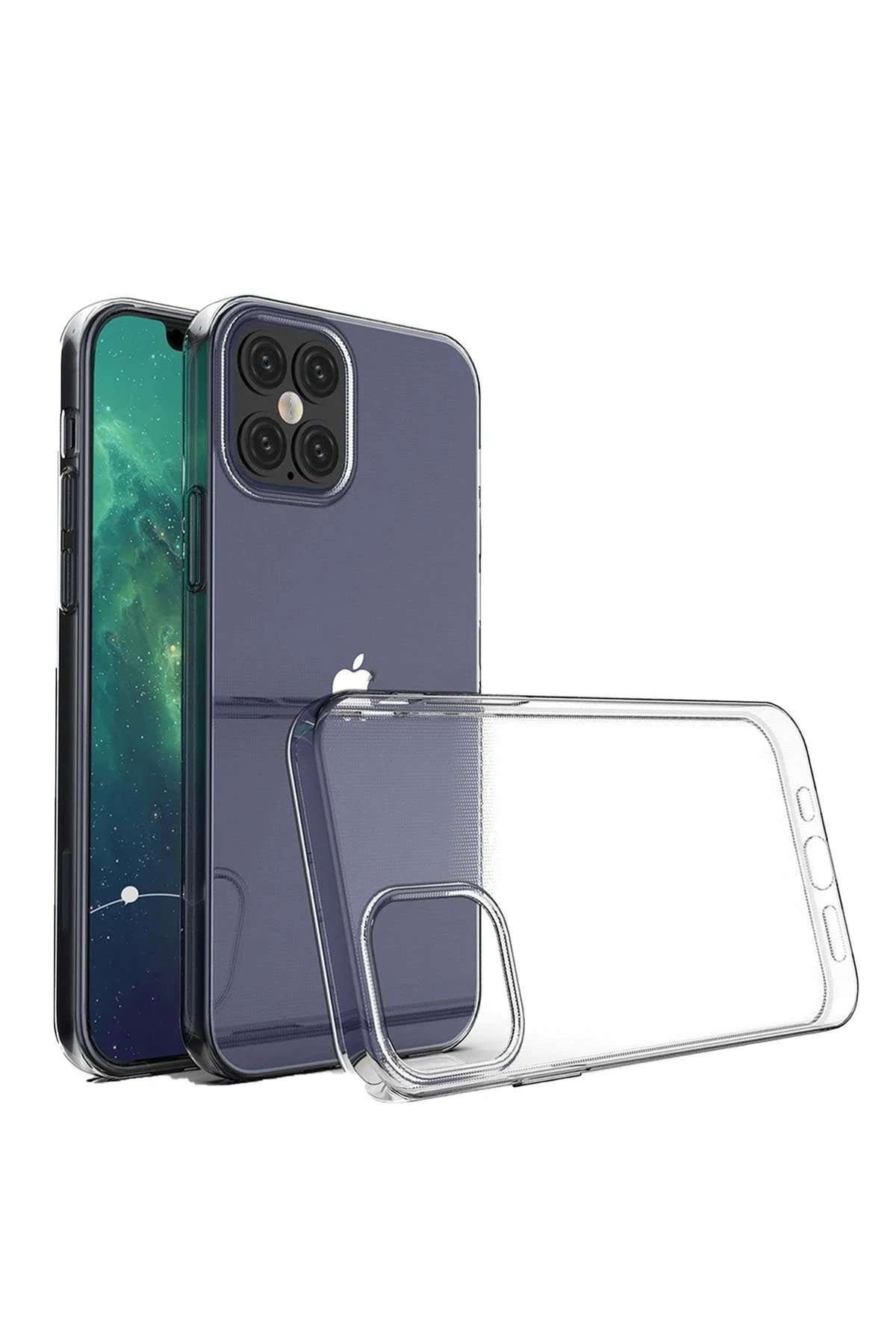 Newface iPhone 12 Pro Max Kılıf Lüx Şeffaf Silikon