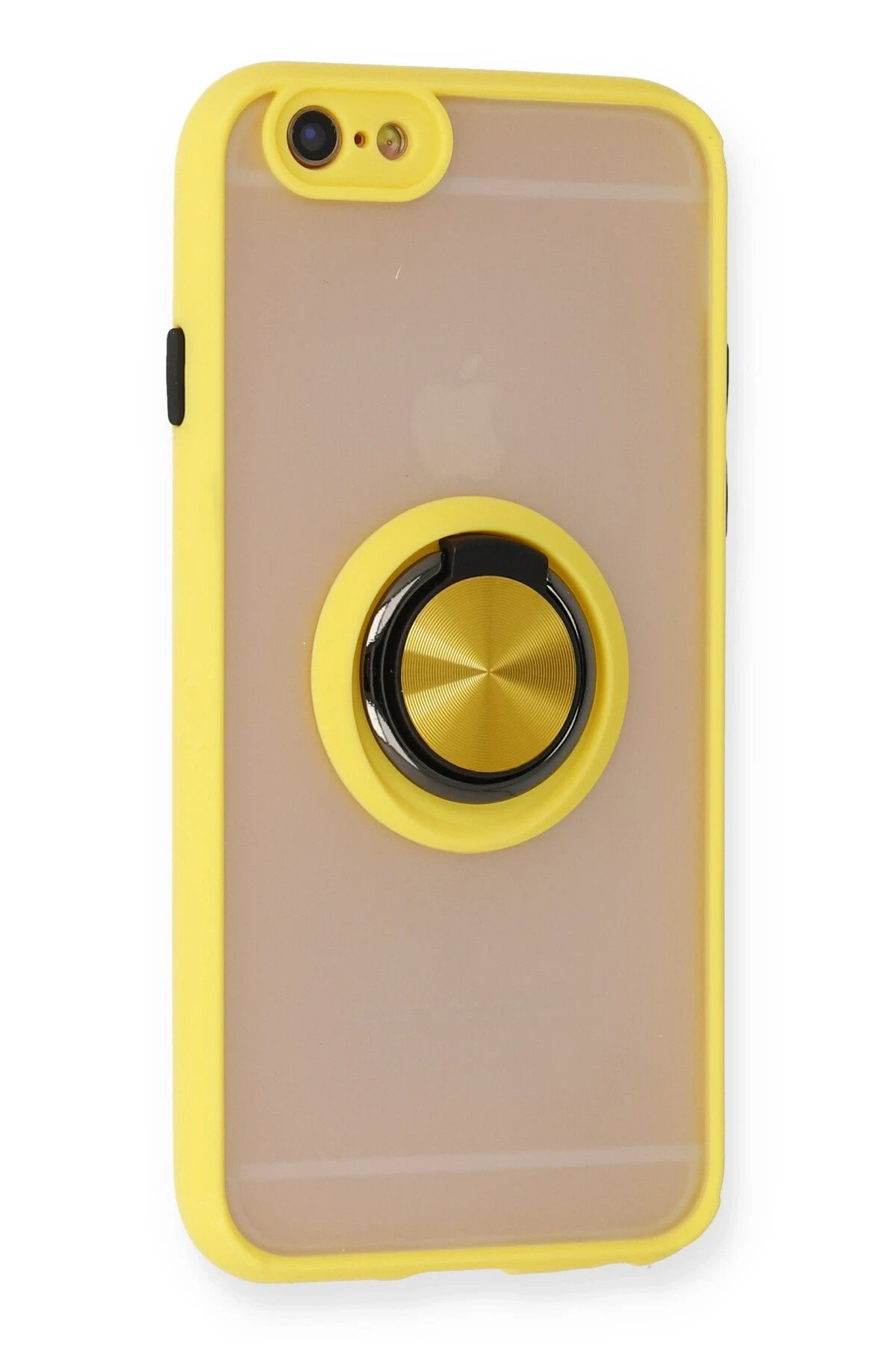 Newface iPhone 6 Kılıf Montreal Yüzüklü Silikon Kapak - Sarı