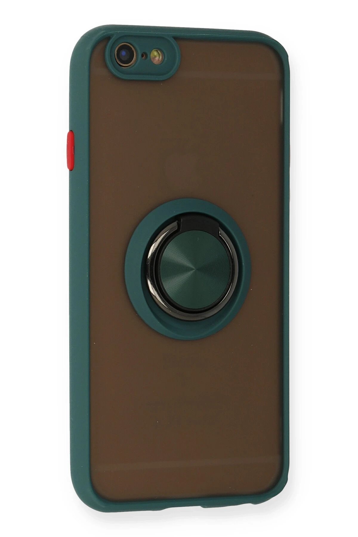 Newface iPhone 6 Kılıf Montreal Yüzüklü Silikon Kapak - Yeşil