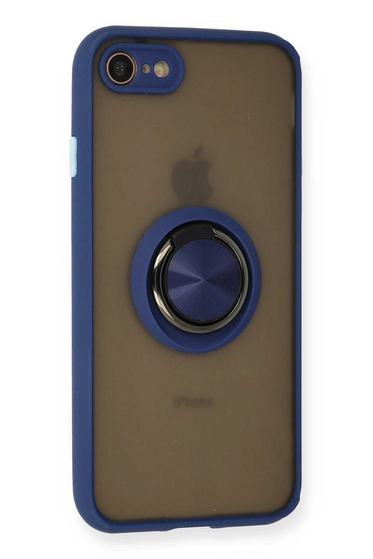 Newface iPhone 7 Kılıf Montreal Yüzüklü Silikon Kapak - Lacivert