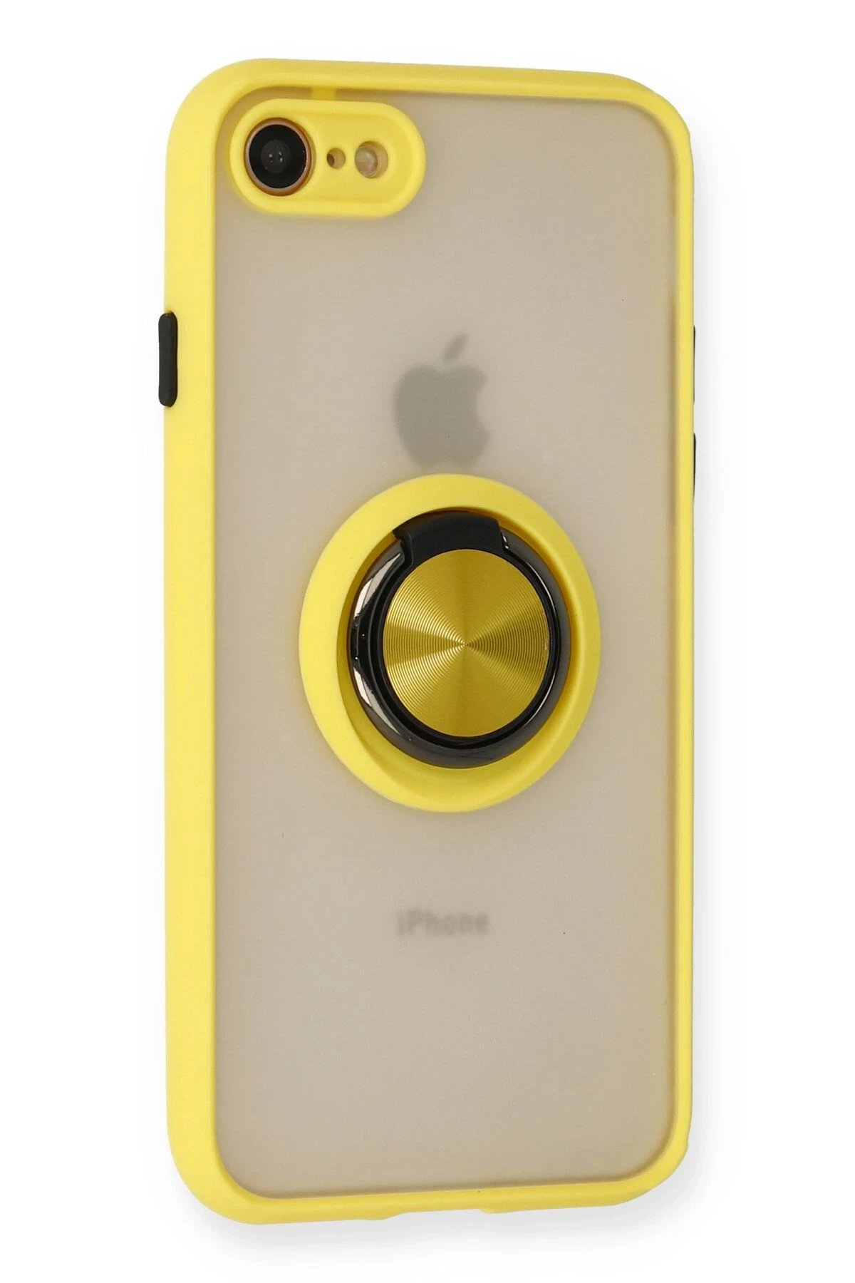 Newface iPhone 7 Kılıf Montreal Yüzüklü Silikon Kapak - Sarı