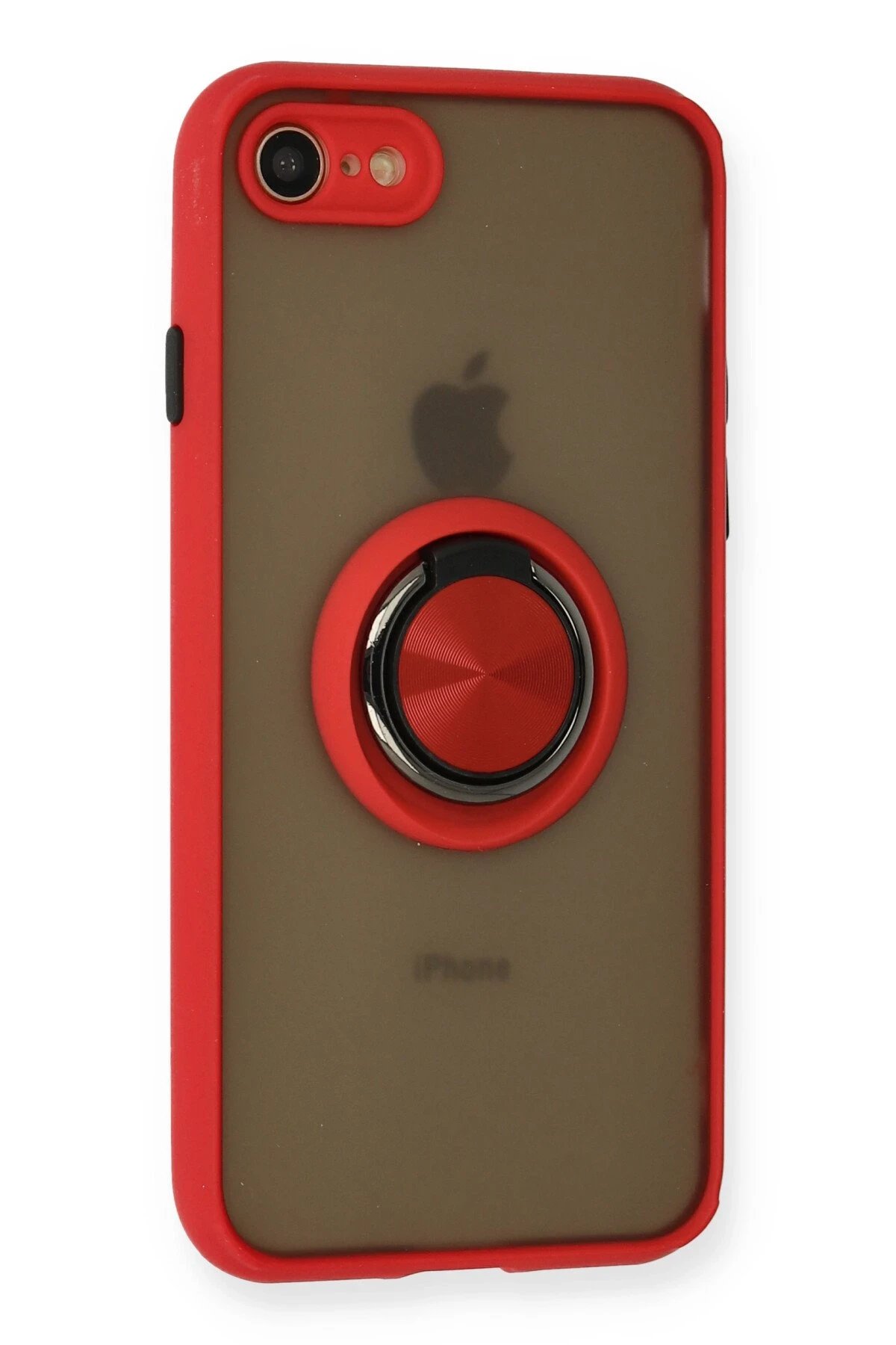 Newface iPhone 7 Kılıf Montreal Yüzüklü Silikon Kapak - Kırmızı