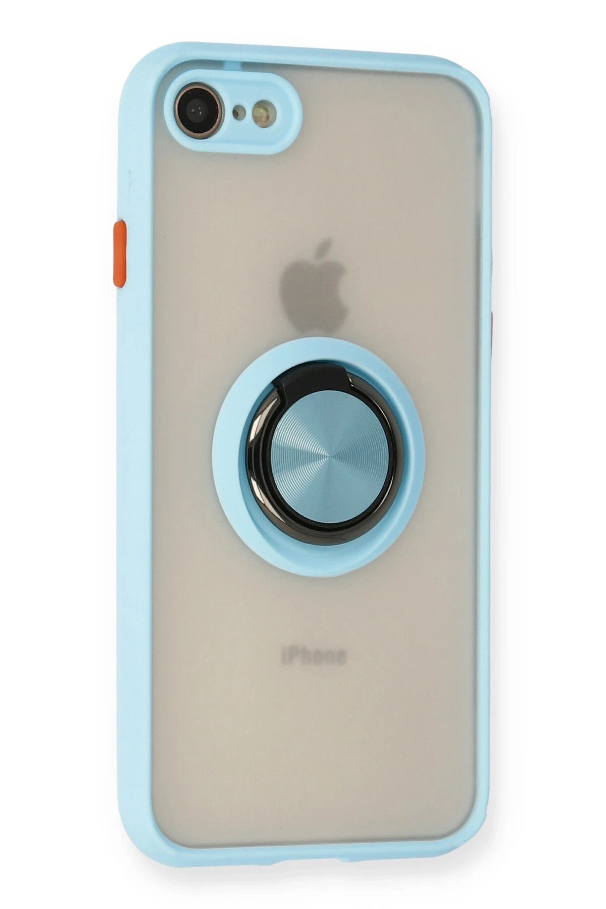 Newface iPhone 7 Kılıf Montreal Yüzüklü Silikon Kapak - Buz Mavi