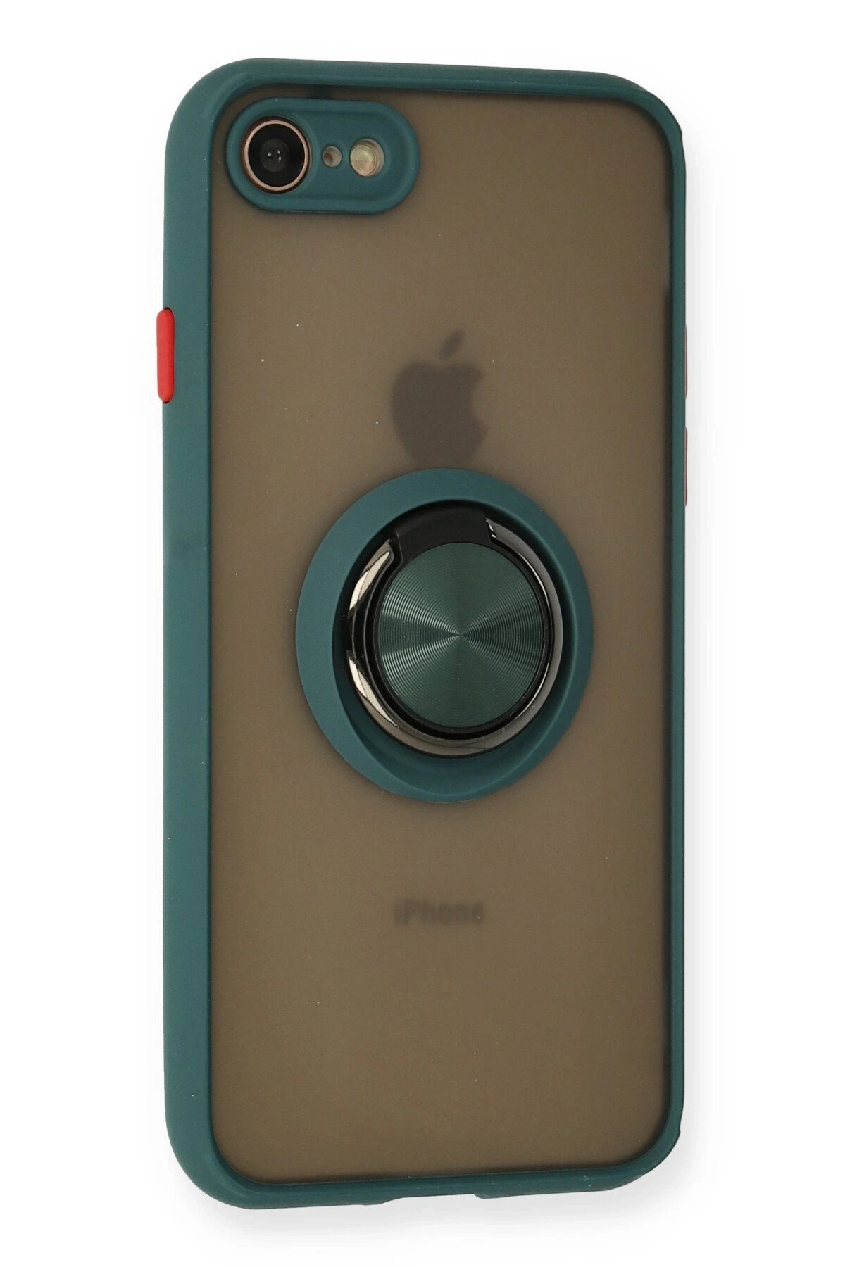 Newface iPhone 7 Kılıf Montreal Yüzüklü Silikon Kapak - Yeşil