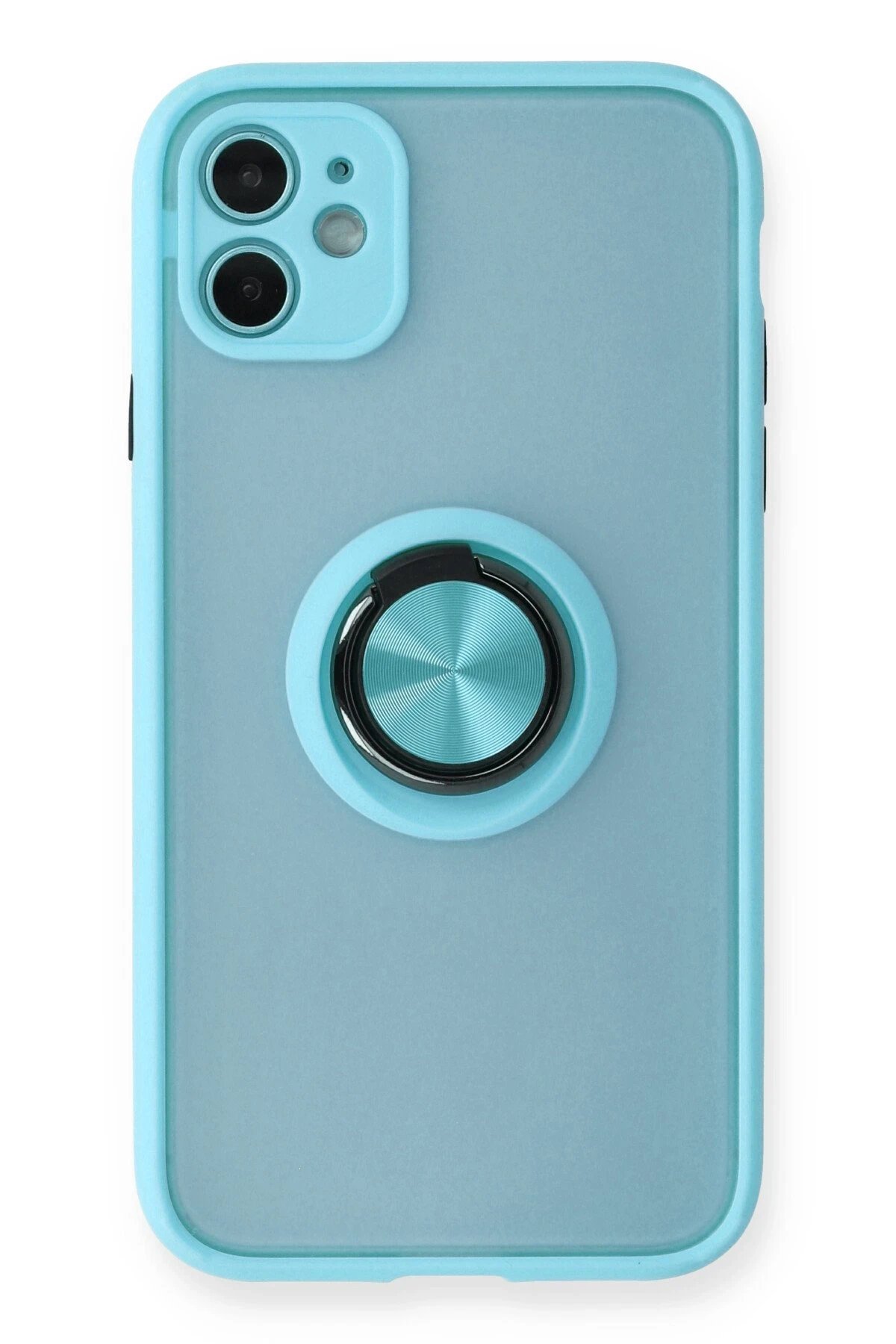 Newface iPhone 11 Kılıf Montreal Yüzüklü Silikon Kapak - Buz Mavi