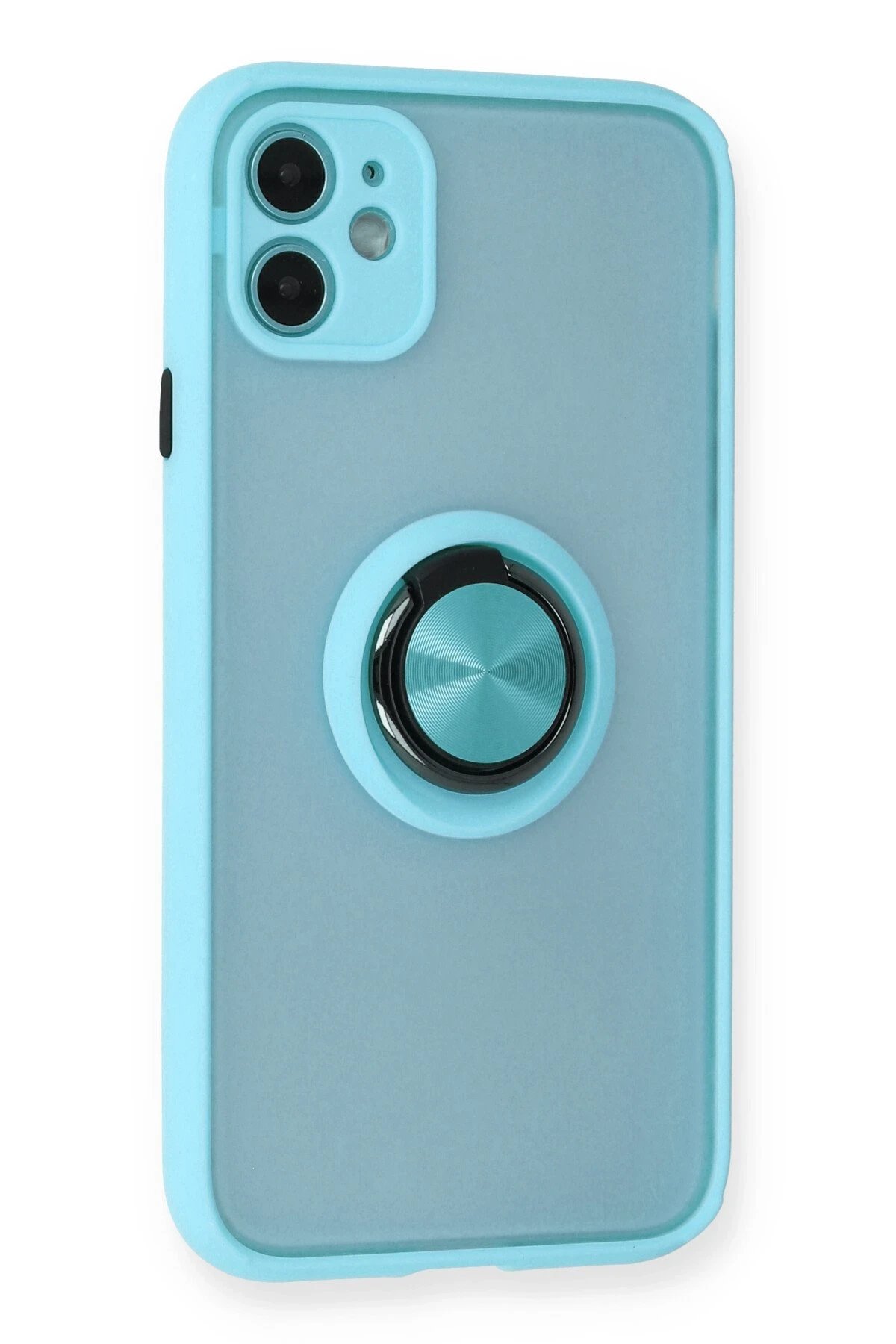 Newface iPhone 11 Kılıf Montreal Yüzüklü Silikon Kapak - Buz Mavi