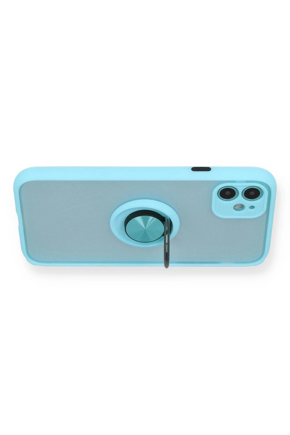 Newface iPhone 11 Kılıf Montreal Yüzüklü Silikon Kapak - Buz Mavi