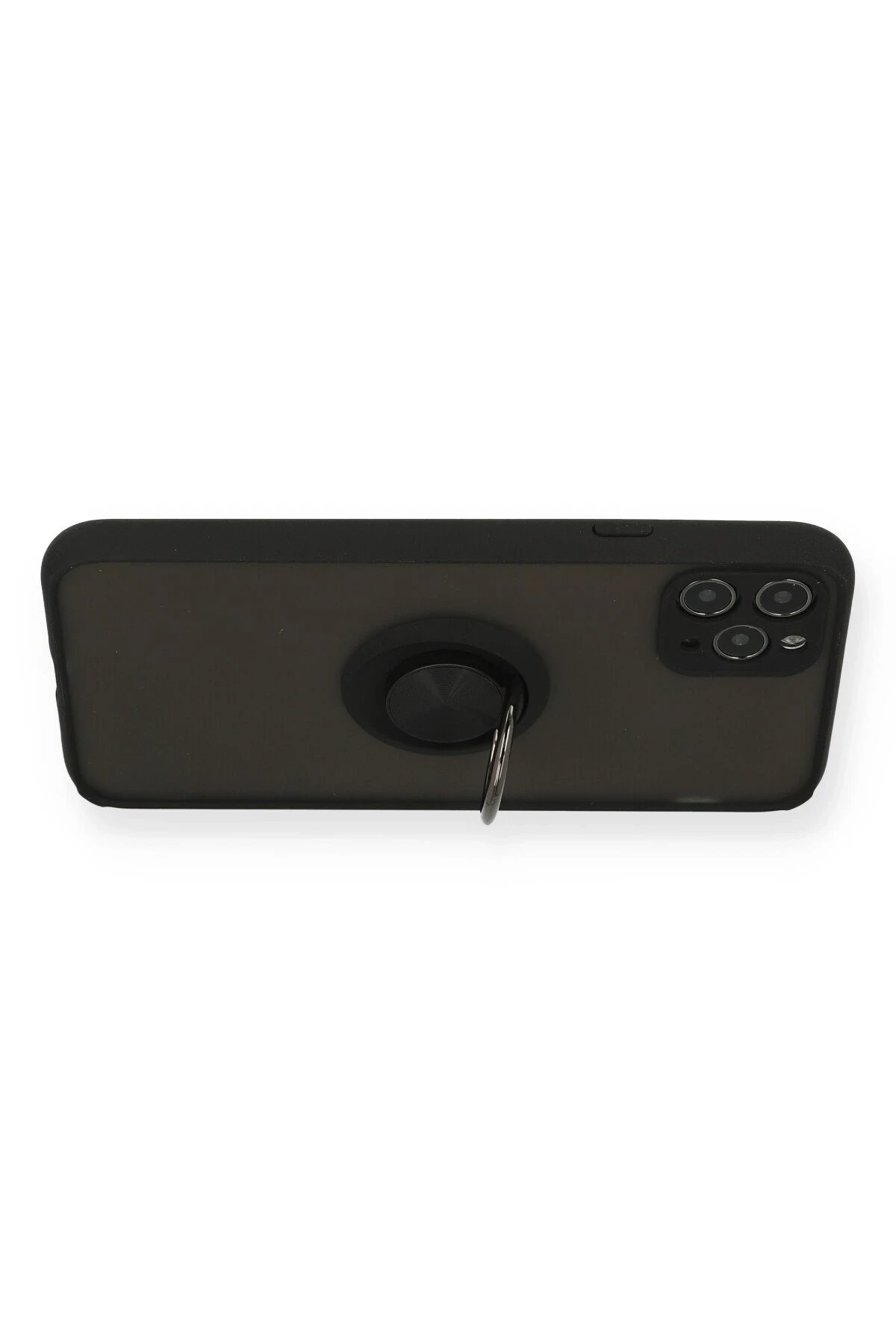 Newface iPhone 11 Pro Kılıf Montreal Yüzüklü Silikon Kapak - Siyah