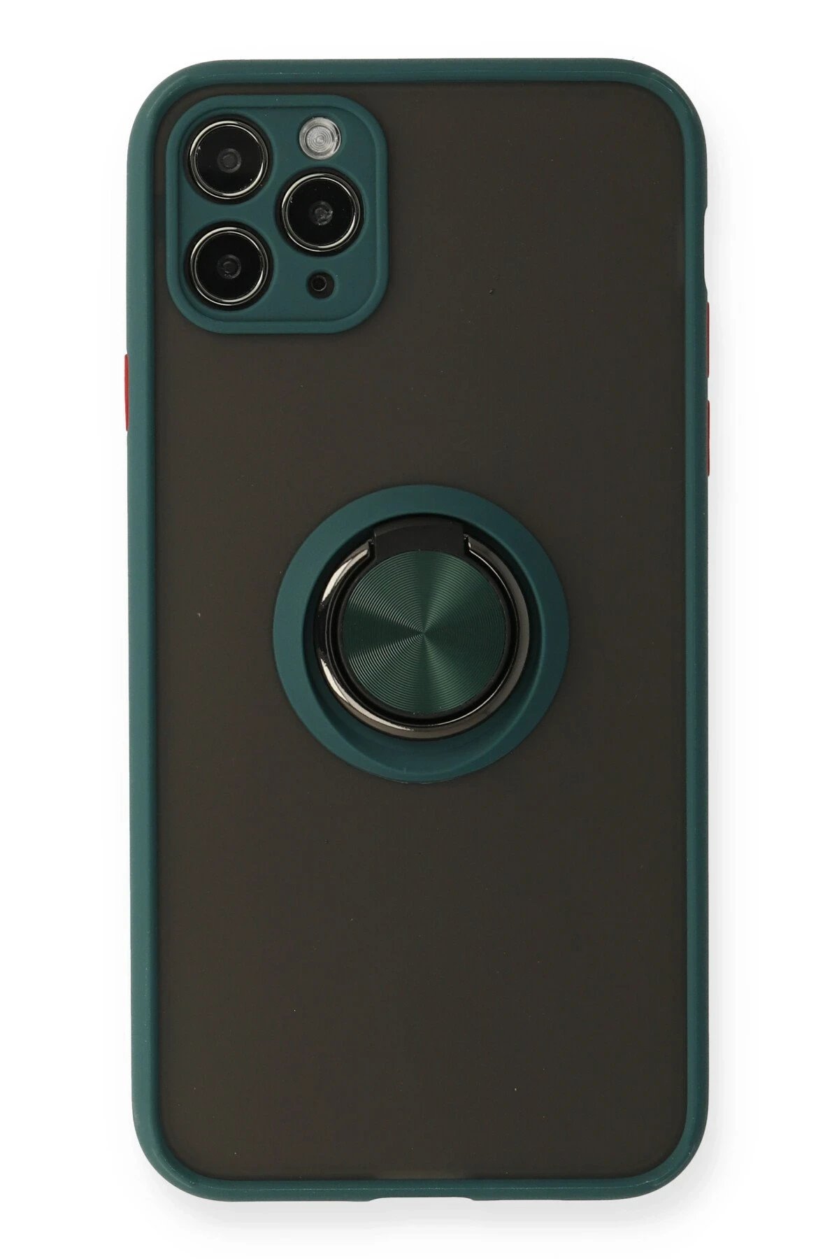 Newface iPhone 11 Pro Kılıf Montreal Yüzüklü Silikon Kapak - Yeşil