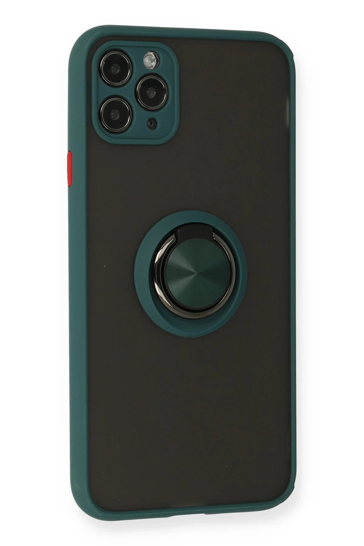 Newface iPhone 11 Pro Kılıf Montreal Yüzüklü Silikon Kapak - Yeşil