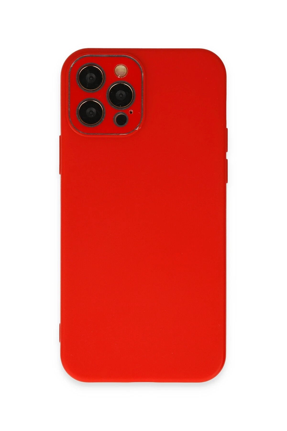 Newface iPhone 12 Pro Max Kılıf Lansman Glass Kapak - Kırmızı