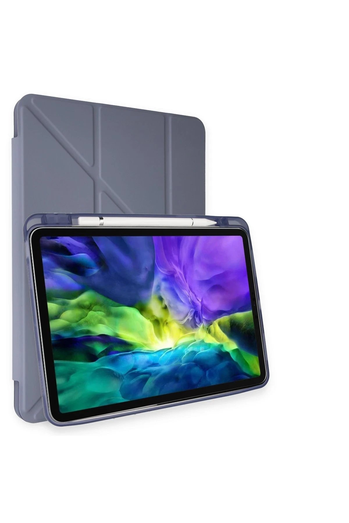 Newface iPad Pro 11 (2021) Kılıf Kalemlikli Hugo Tablet Kılıfı - Lila