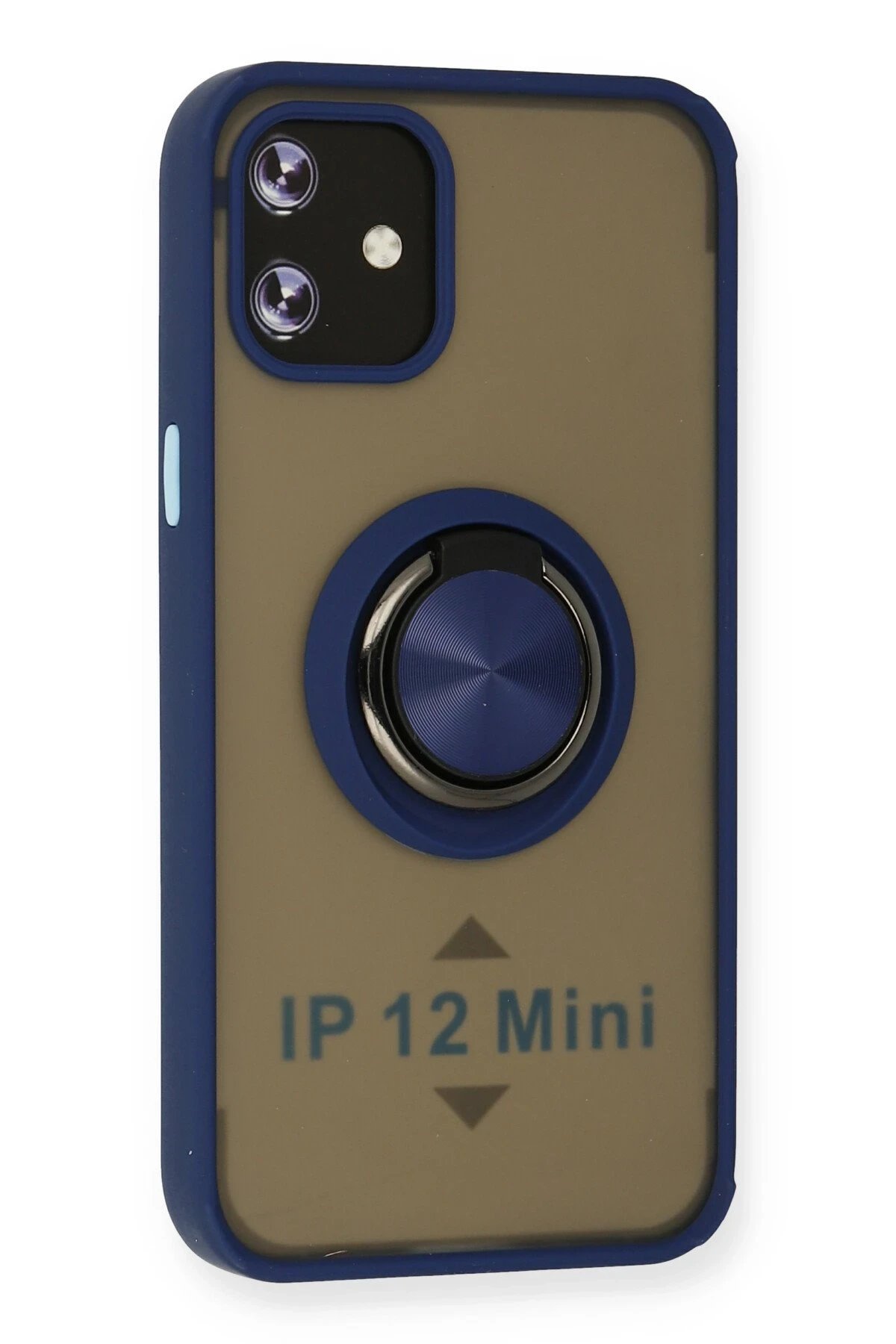 Newface iPhone 12 Mini Kılıf Montreal Yüzüklü Silikon Kapak - Lacivert