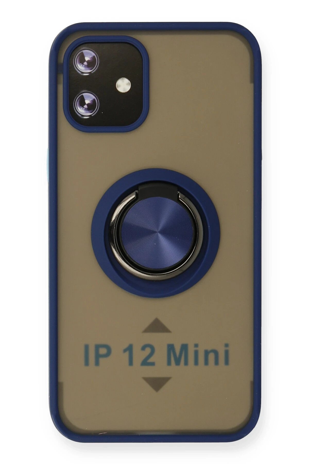 Newface iPhone 12 Kılıf Montreal Yüzüklü Silikon Kapak - Lacivert