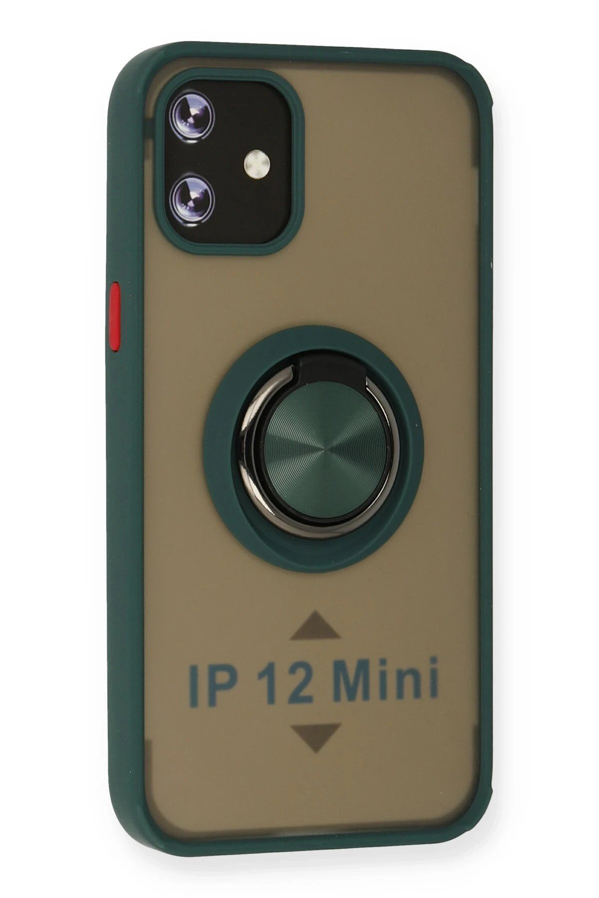 Newface iPhone 12 Kılıf Montreal Yüzüklü Silikon Kapak - Yeşil