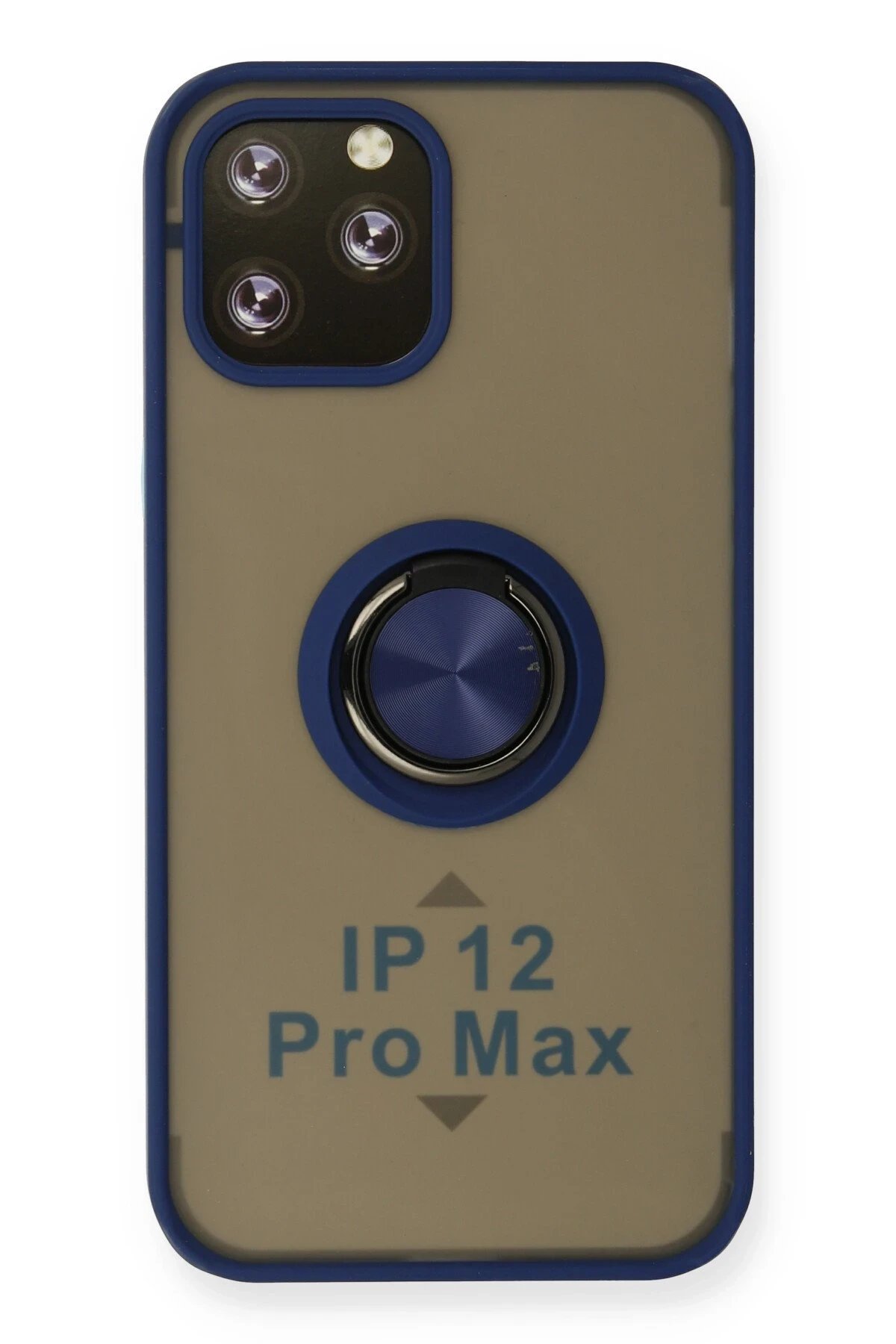 Newface iPhone 12 Pro Kılıf Montreal Yüzüklü Silikon Kapak - Lacivert