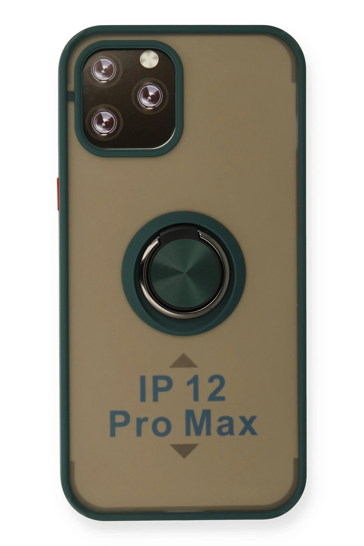 Newface iPhone 12 Pro Max Kılıf Montreal Yüzüklü Silikon Kapak - Yeşil