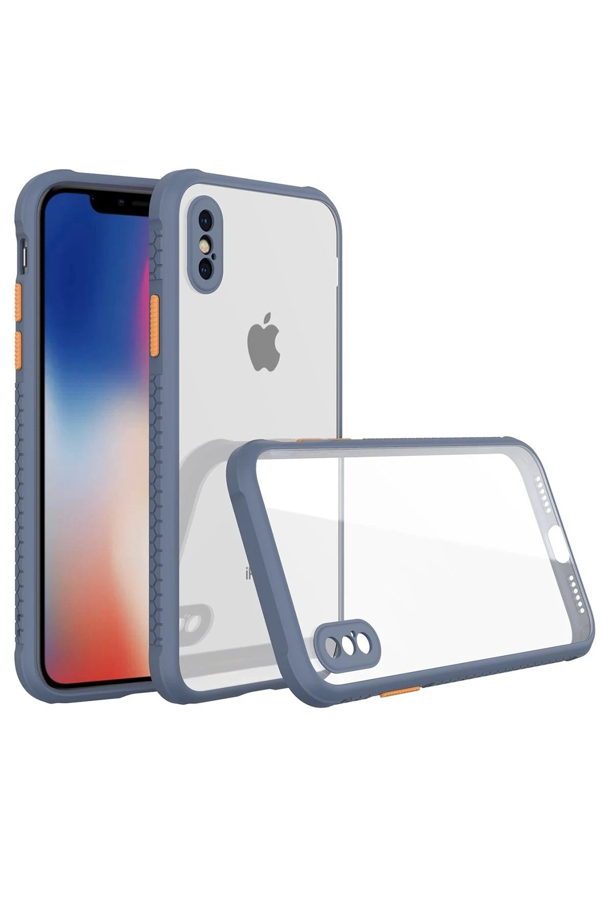 Newface iPhone XS Max Kılıf Miami Şeffaf Silikon - Gri