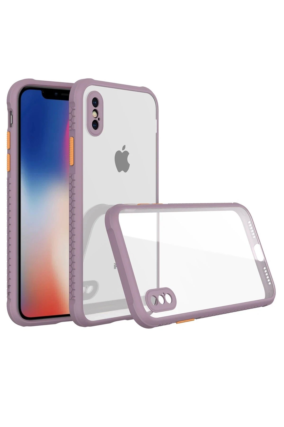 Newface iPhone XS Max Kılıf Miami Şeffaf Silikon - Açık Mor
