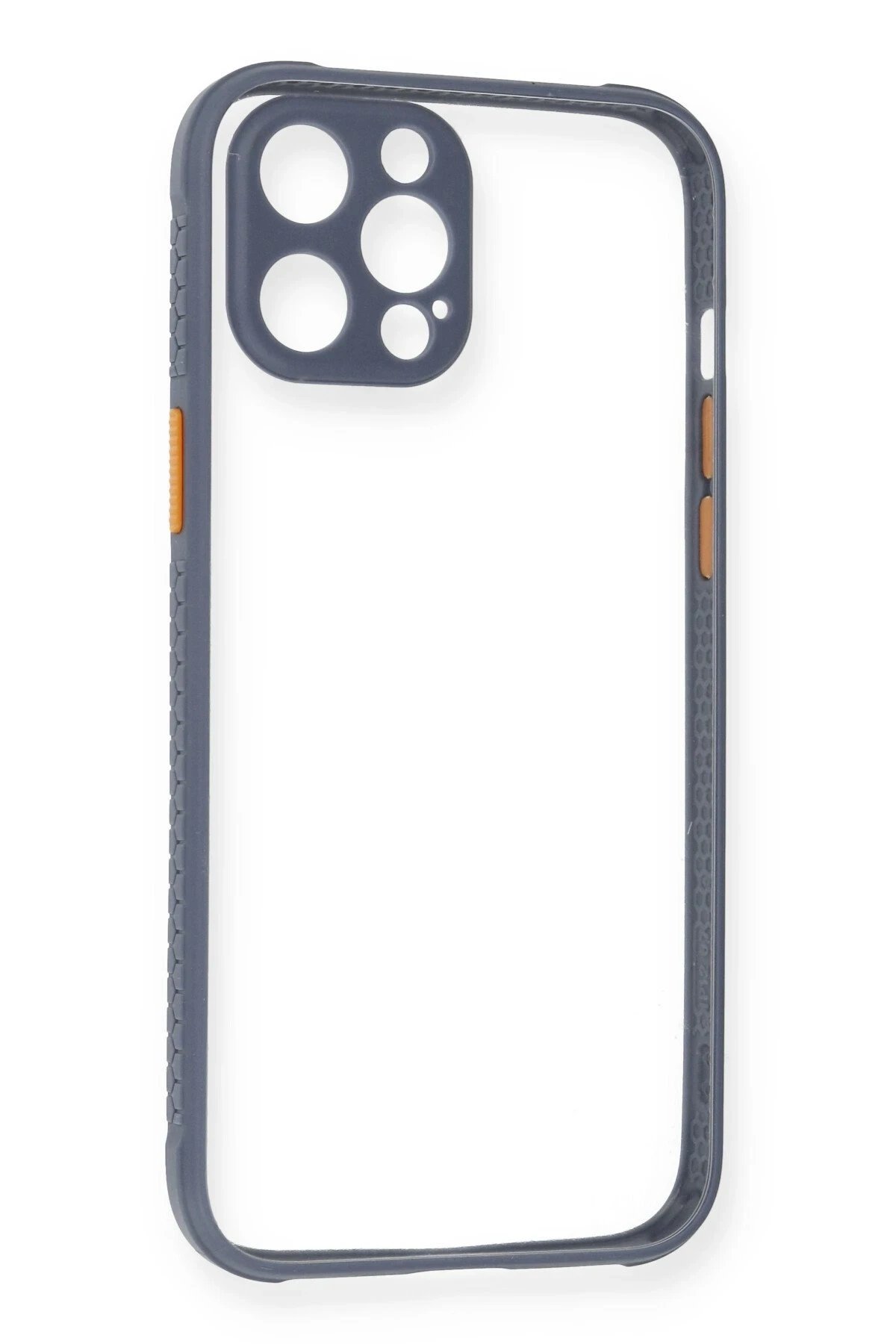 Newface iPhone 12 Pro Kılıf Miami Şeffaf Silikon - Gri