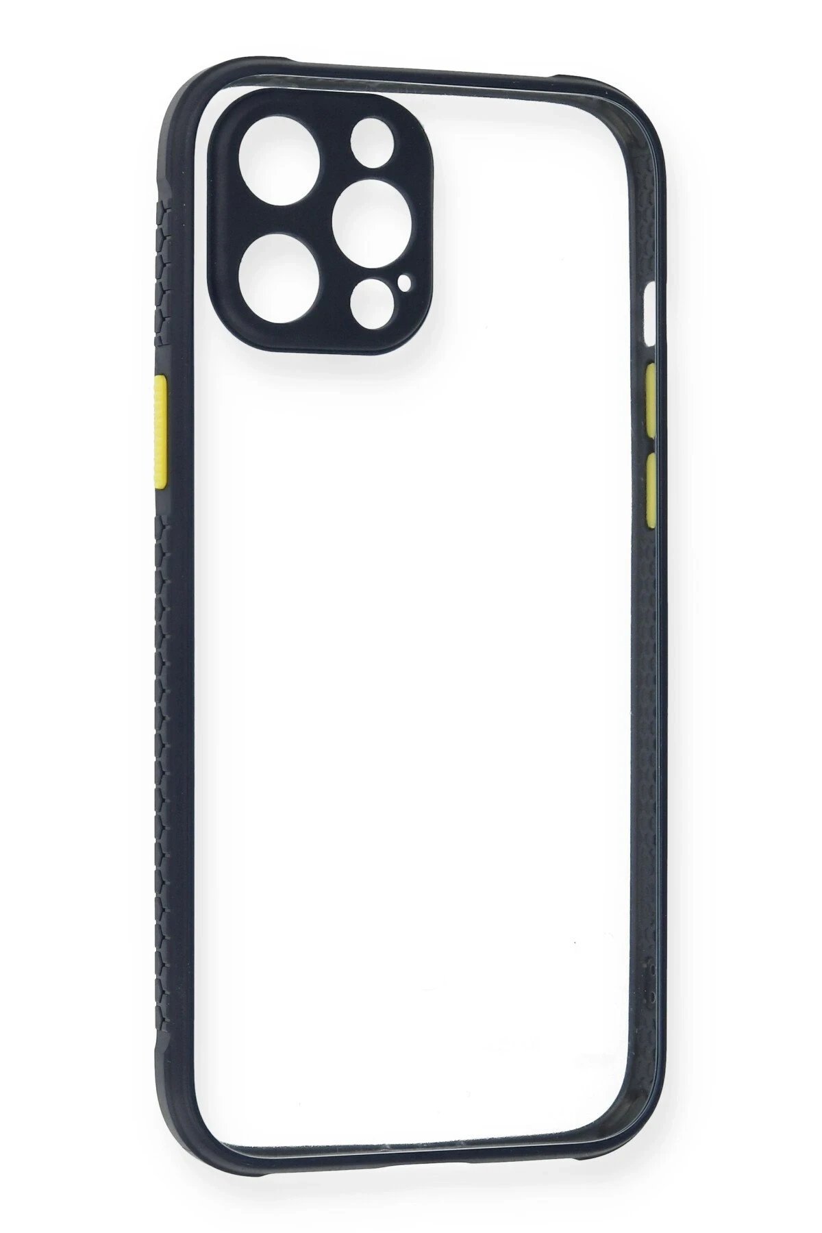 Newface iPhone 12 Pro Kılıf Miami Şeffaf Silikon - Lacivert