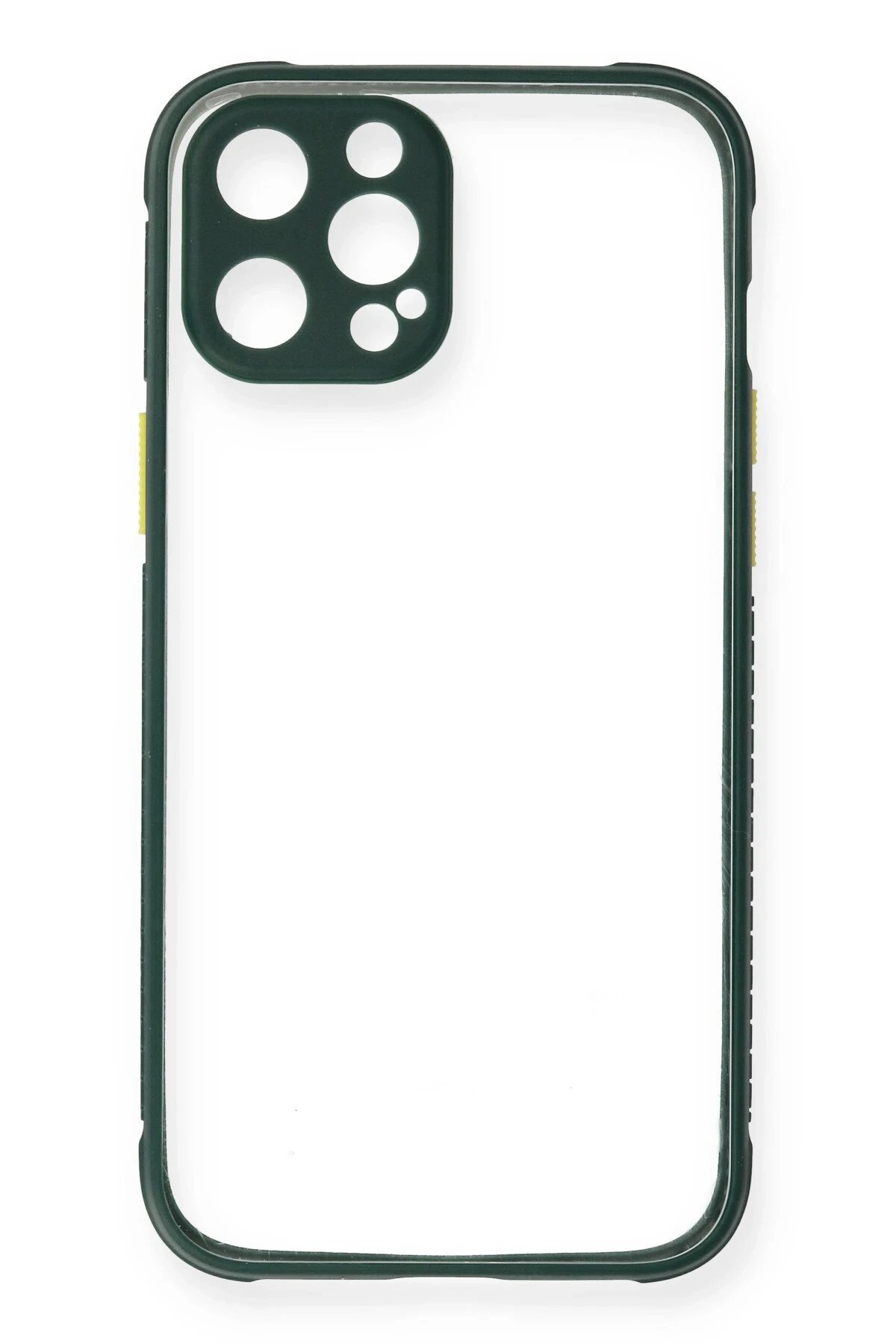 Newface iPhone 12 Pro Kılıf Miami Şeffaf Silikon - Koyu Yeşil