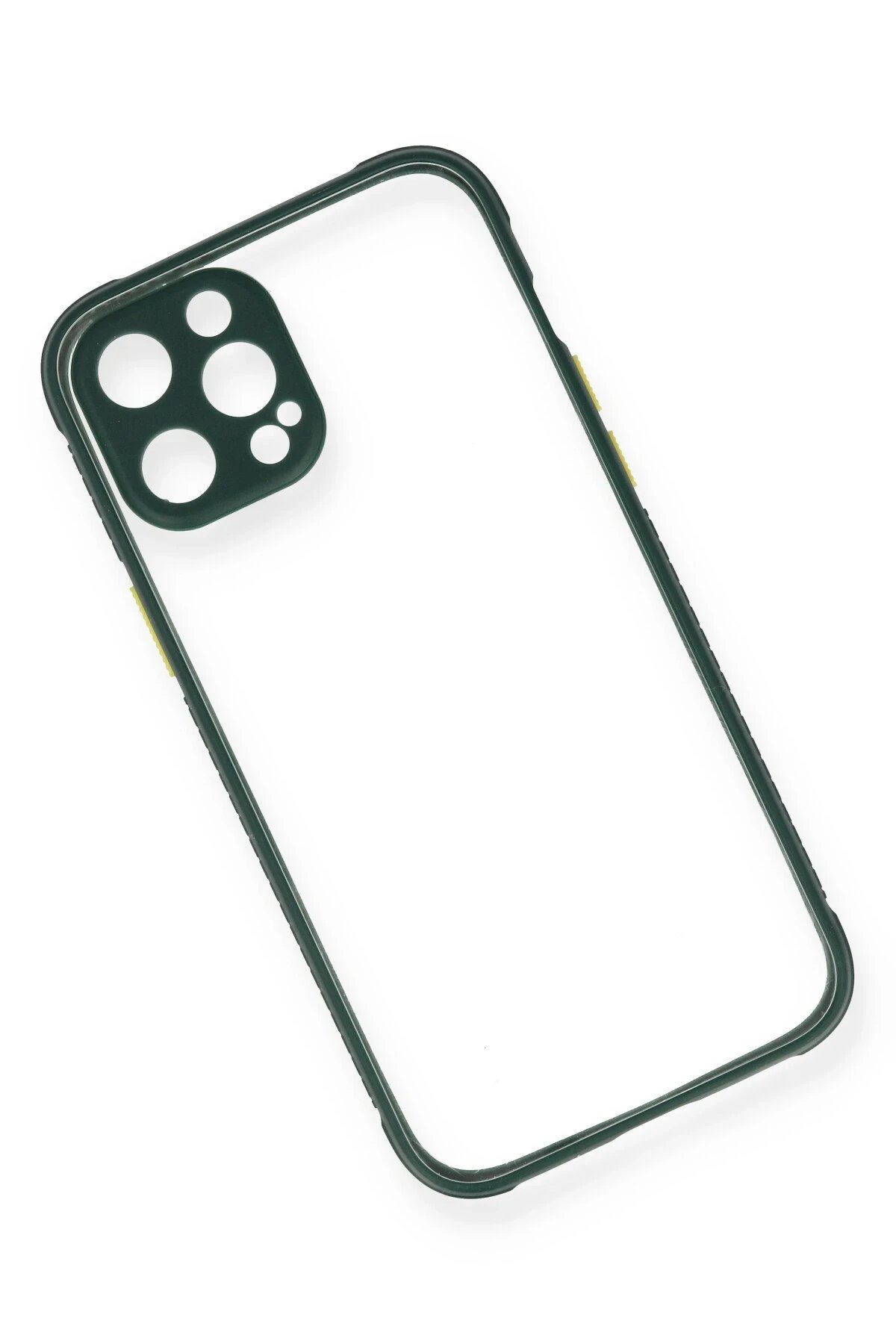 Newface iPhone 12 Pro Kılıf Miami Şeffaf Silikon - Koyu Yeşil