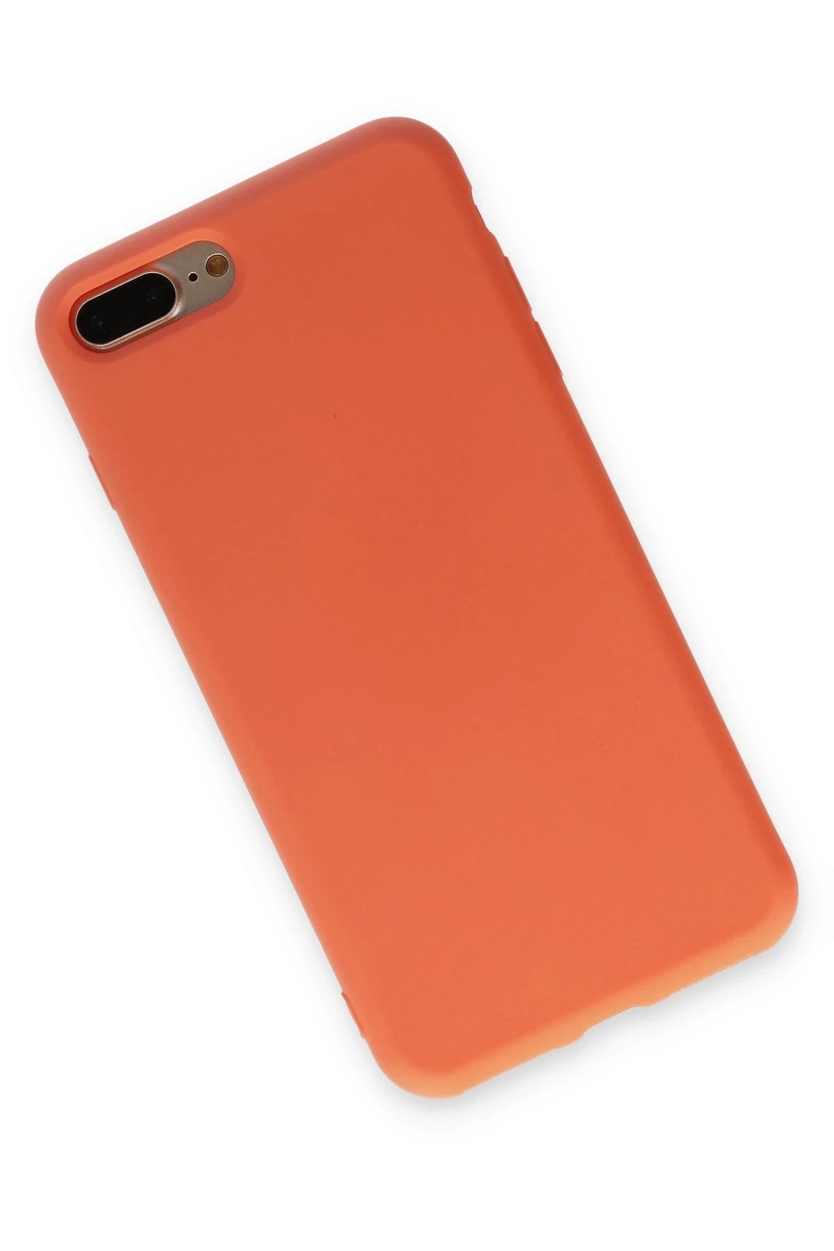 Newface iPhone 7 Plus Kılıf Nano içi Kadife Silikon - Turuncu