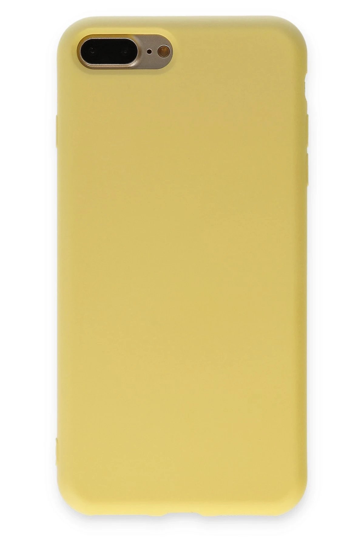 Newface iPhone 7 Plus Kılıf Nano içi Kadife Silikon - Sarı