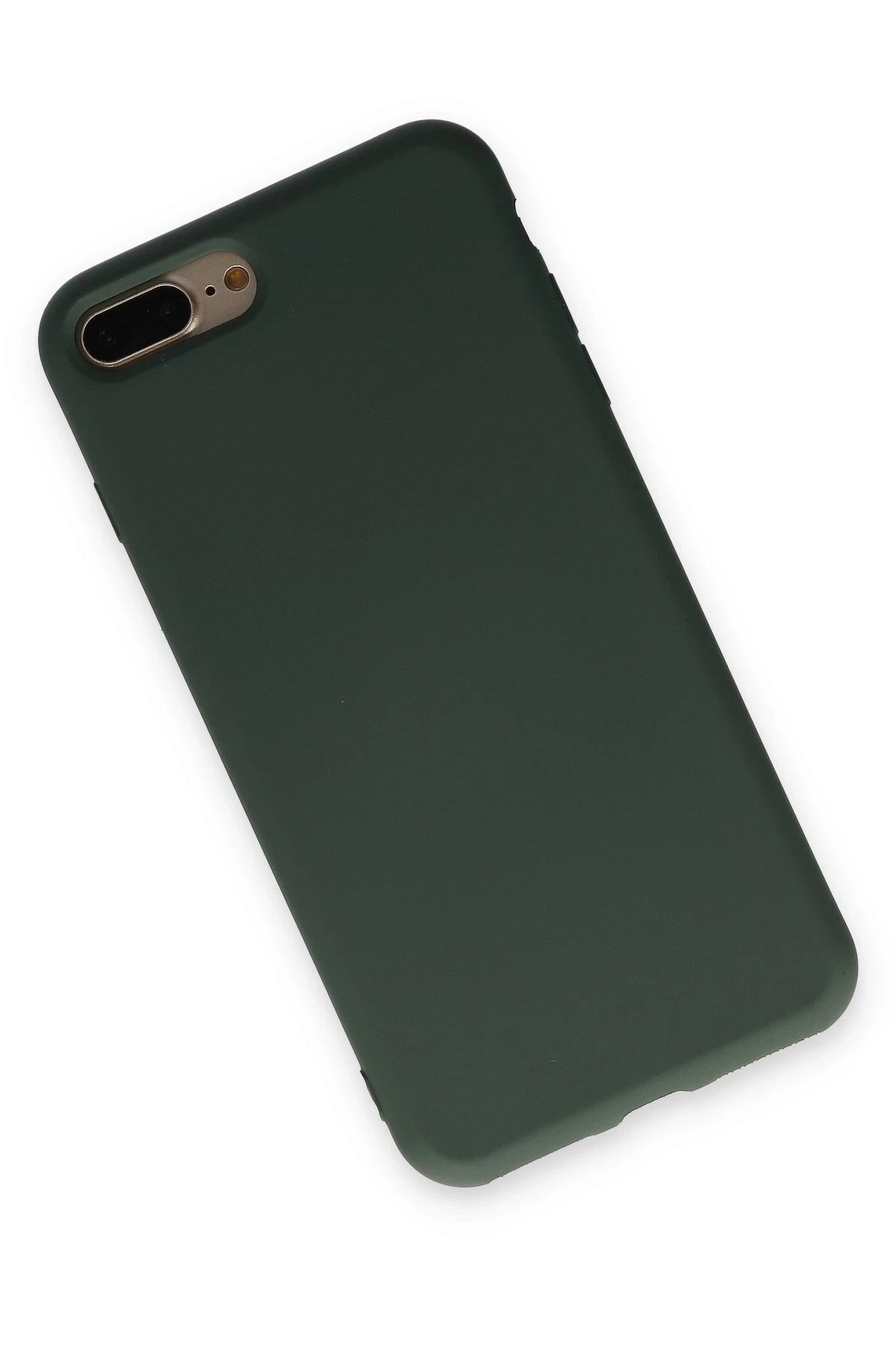 Newface iPhone 7 Plus Kılıf Nano içi Kadife Silikon - Koyu Yeşil