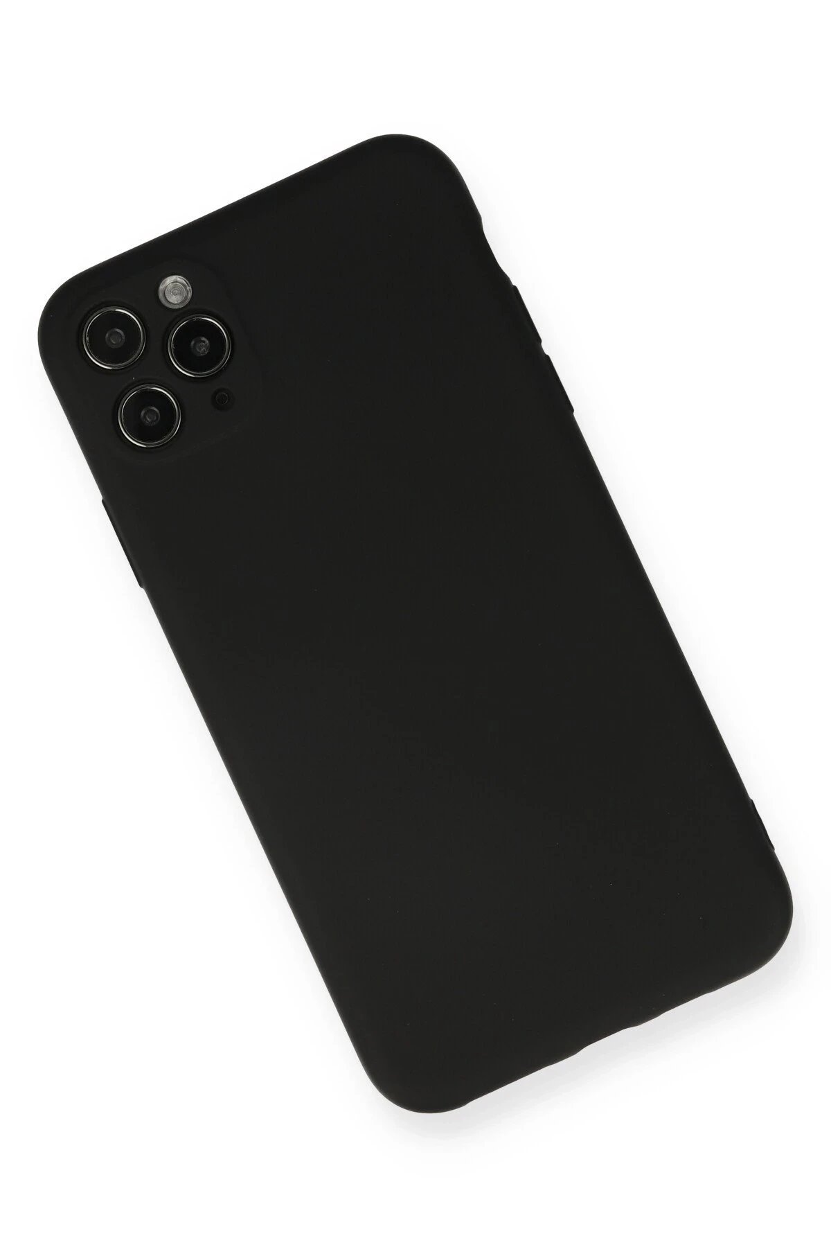 Newface iPhone 11 Pro Max Kılıf Nano içi Kadife Silikon - Siyah