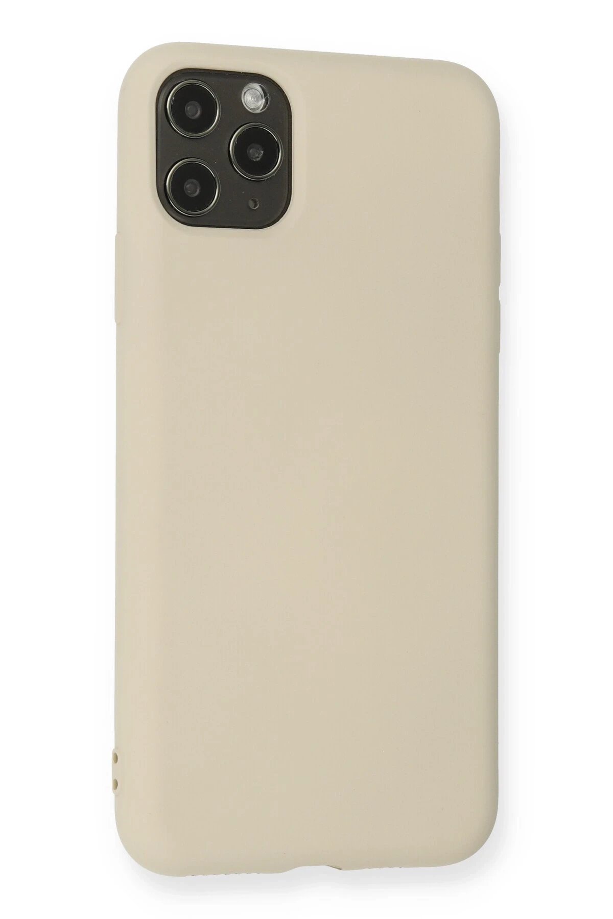 Newface iPhone 11 Pro Max Kılıf Nano içi Kadife Silikon - Bej