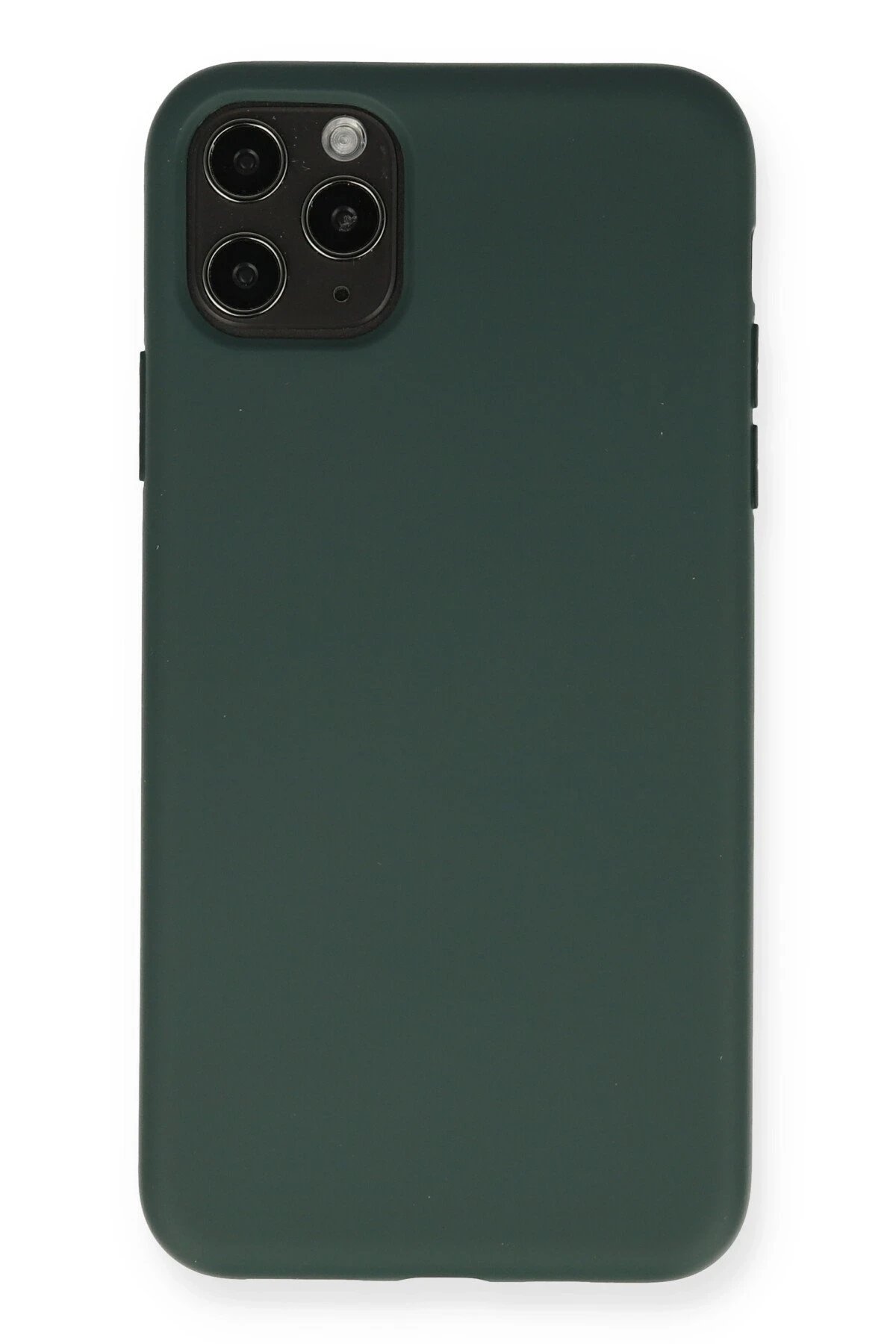 Newface iPhone 11 Pro Max Kılıf Nano içi Kadife Silikon - Koyu Yeşil