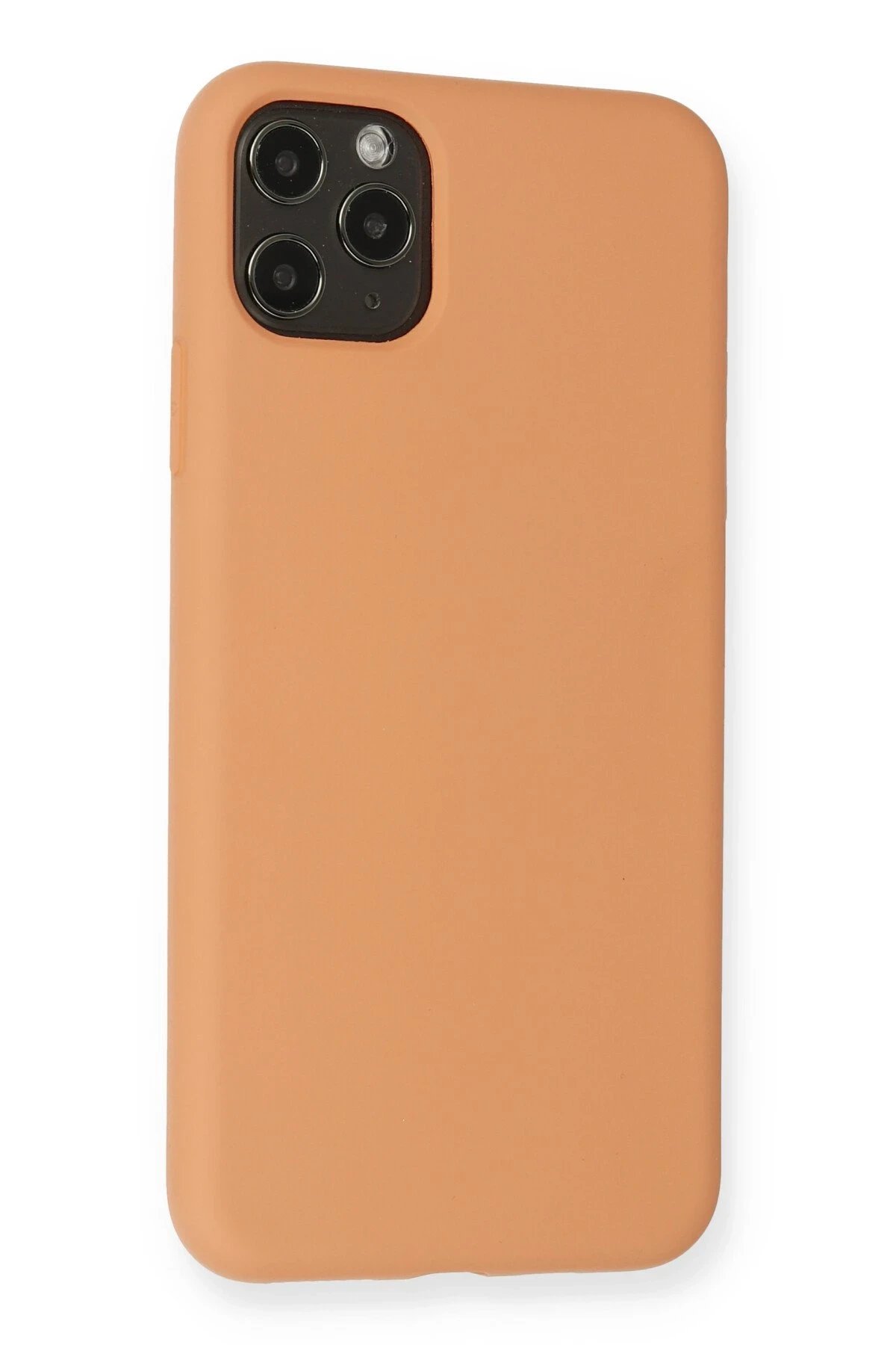 Newface iPhone 11 Pro Max Kılıf Nano içi Kadife Silikon - Mat Turuncu