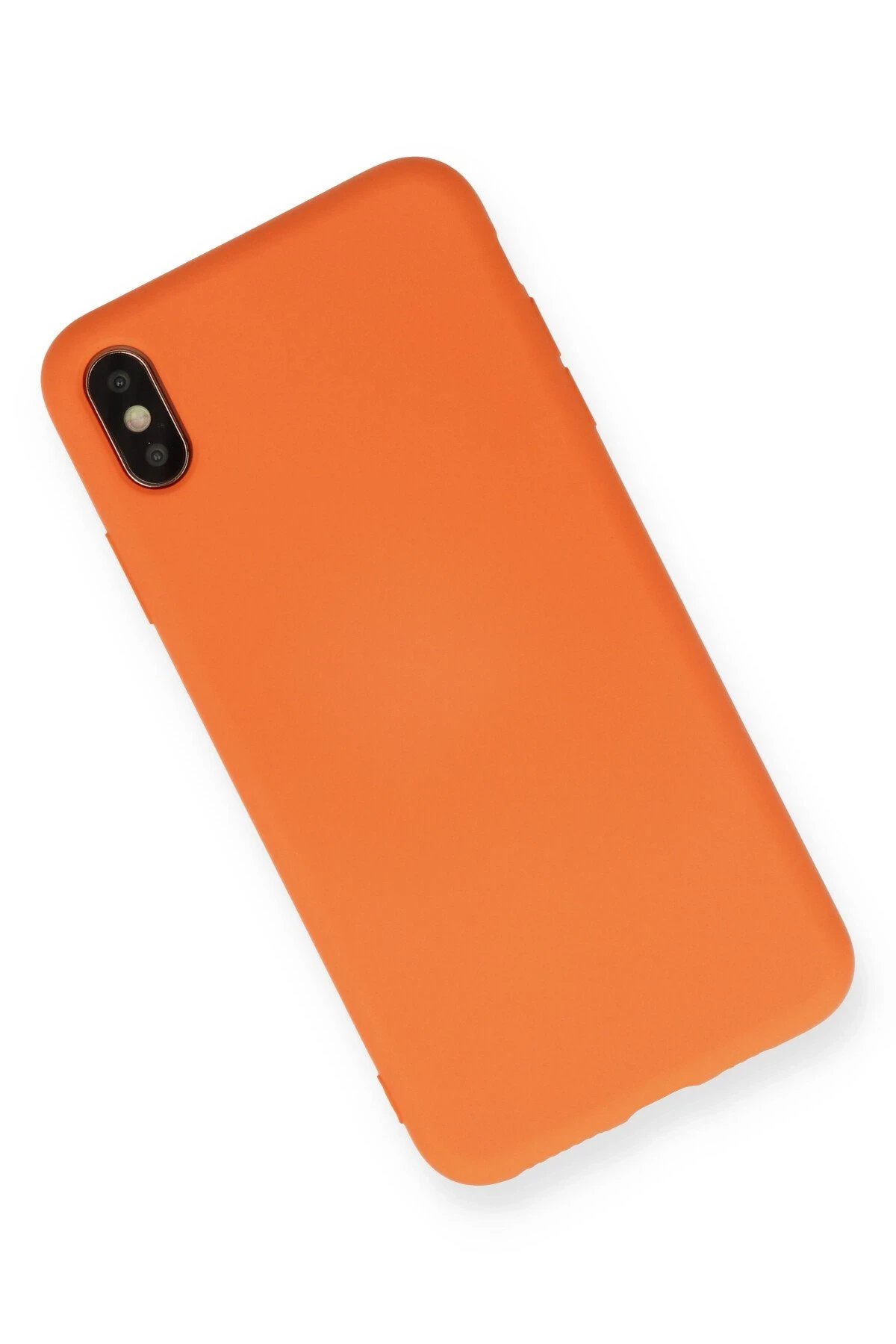 Newface iPhone X Kılıf Nano içi Kadife Silikon - Turuncu